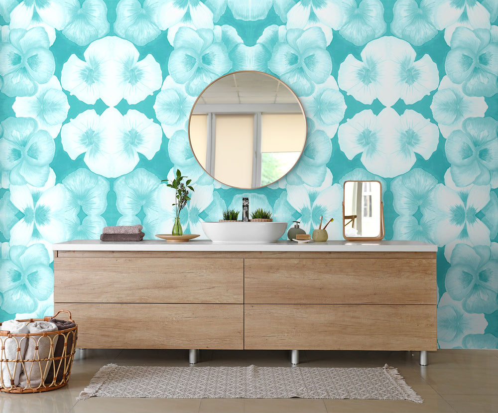 Blossom in Teal Made to Measure Mural