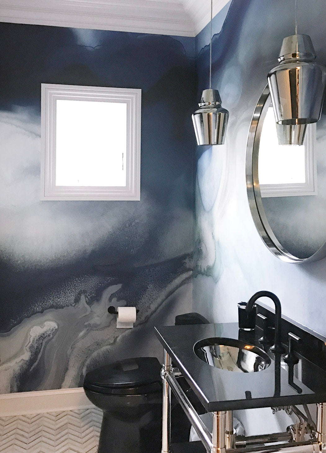 Image of Blue Eagle in Navy Made to Measure Mural