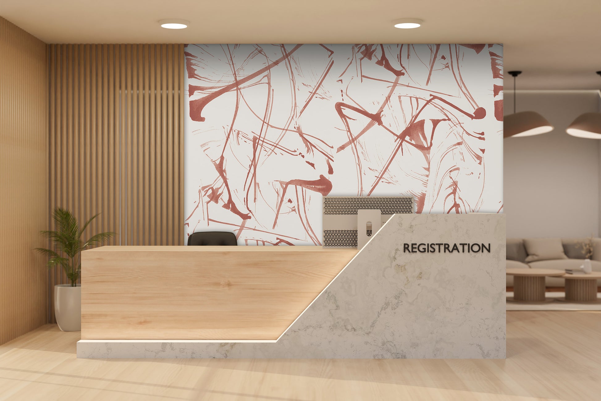 Brushstrokes in Azalea - Quick Ship - Wallpaper