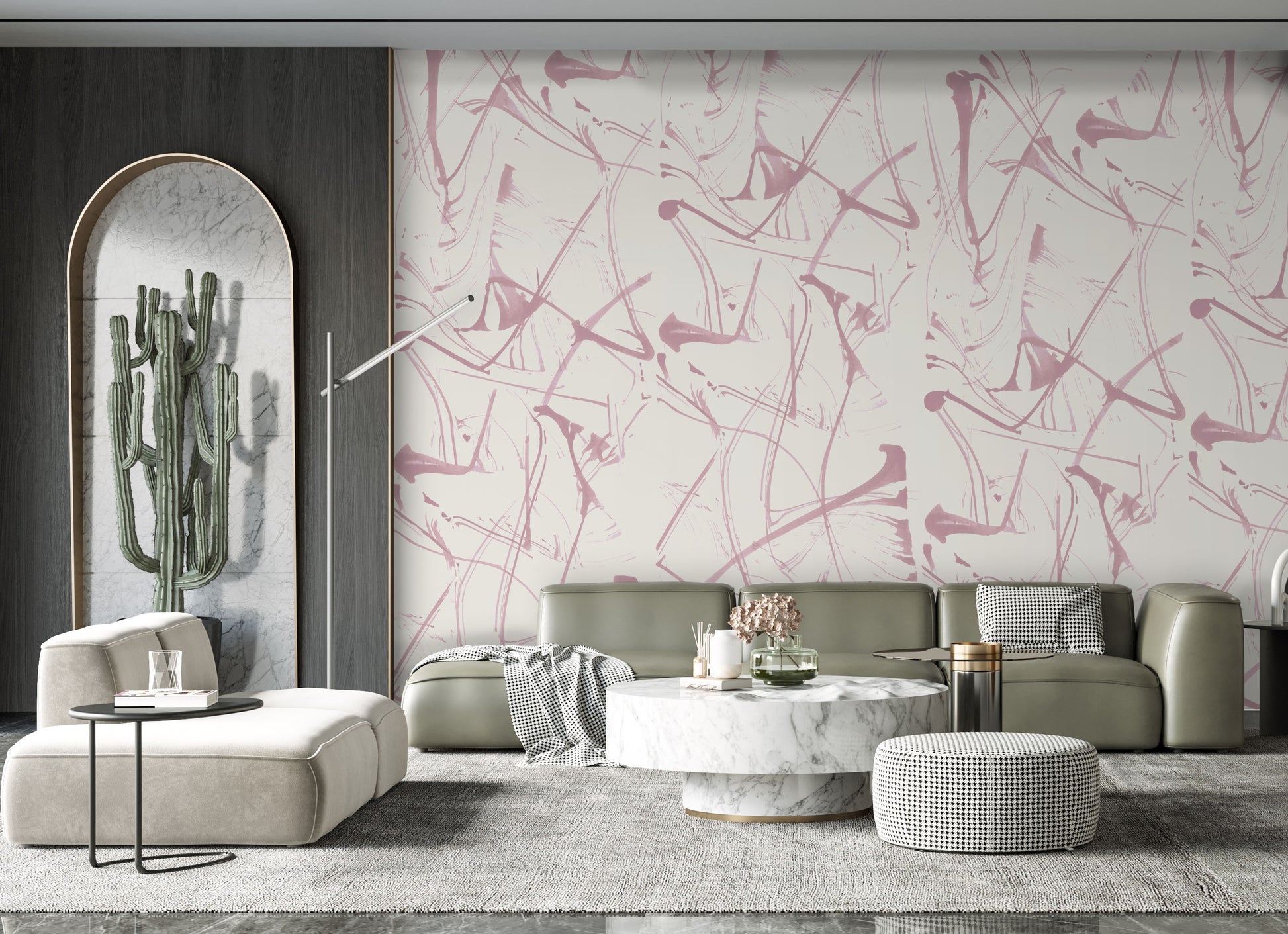 BRUSHSTROKES IN LILAC - Quick Ship - Wallpaper