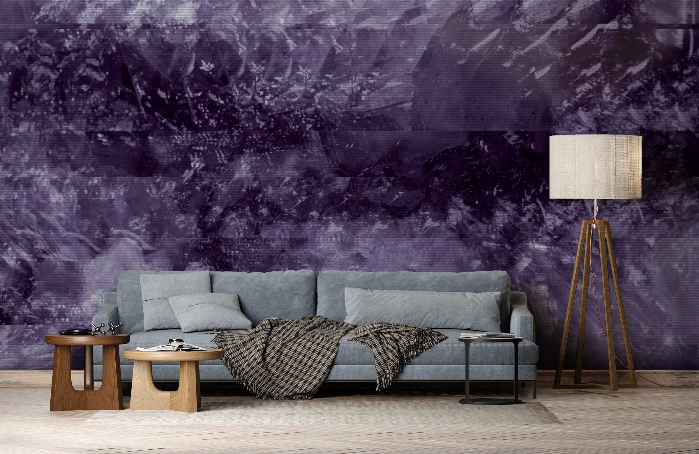 Image of Calcite Glitch in Violaceous Made to Measure Mural
