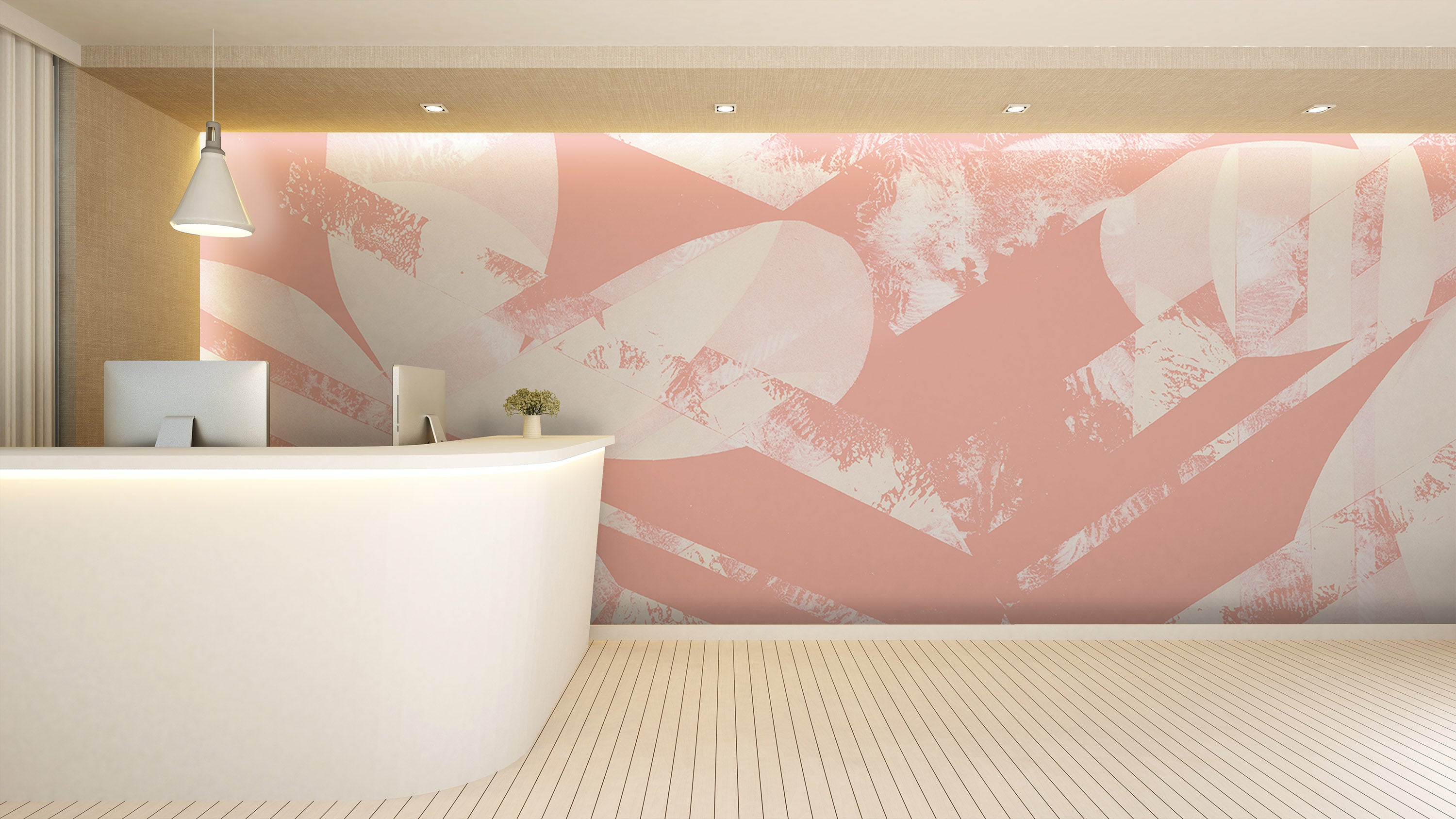 Image of Camber in Coral Made to Measure Mural