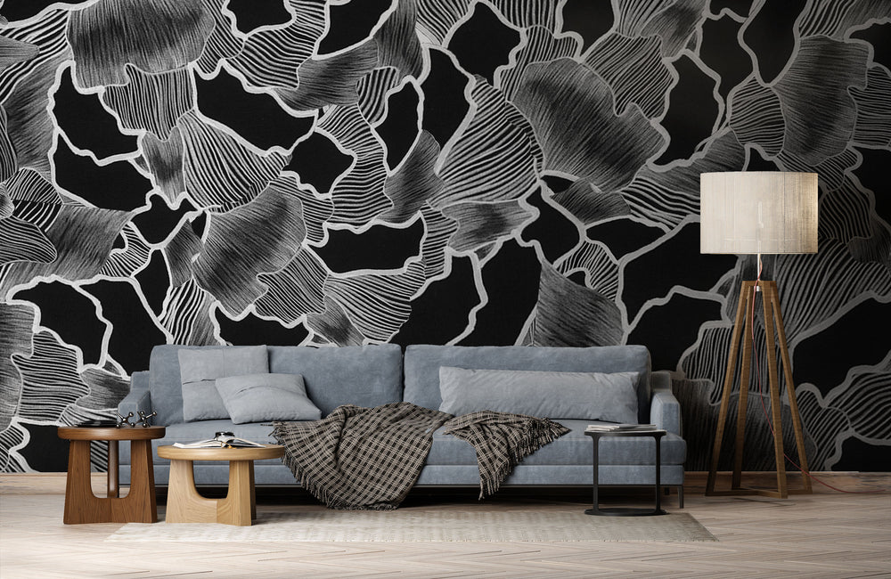 Canopy in Black + White Made to Measure Mural