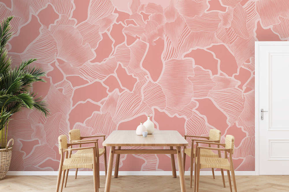 Canopy in Coral Made to Measure Mural