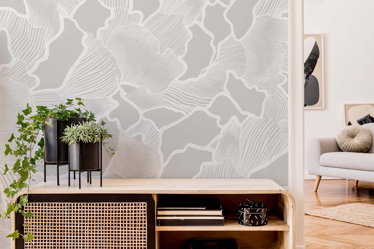 Image of Canopy in Pearl Made to Measure Mural