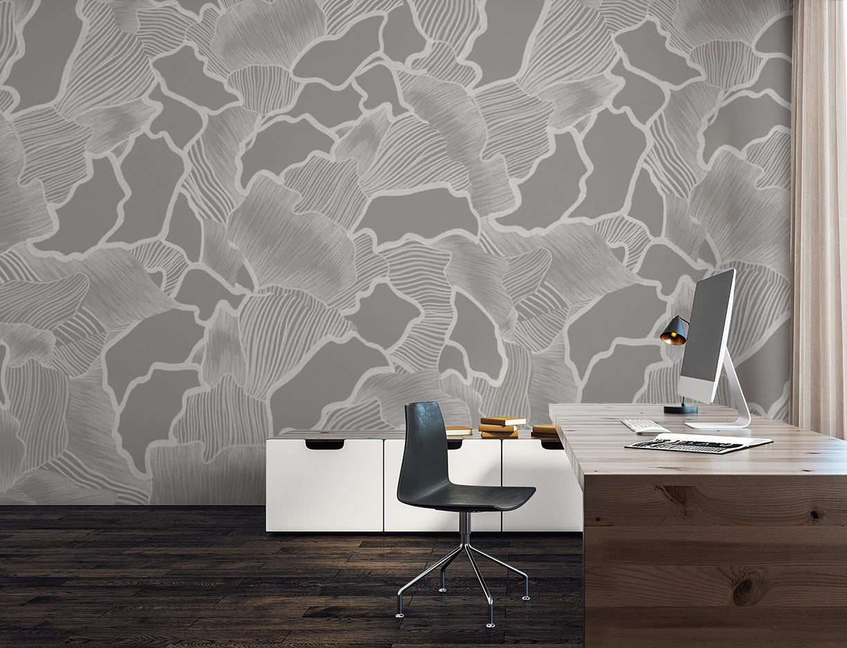 Image of Canopy in Silver Made to Measure Mural