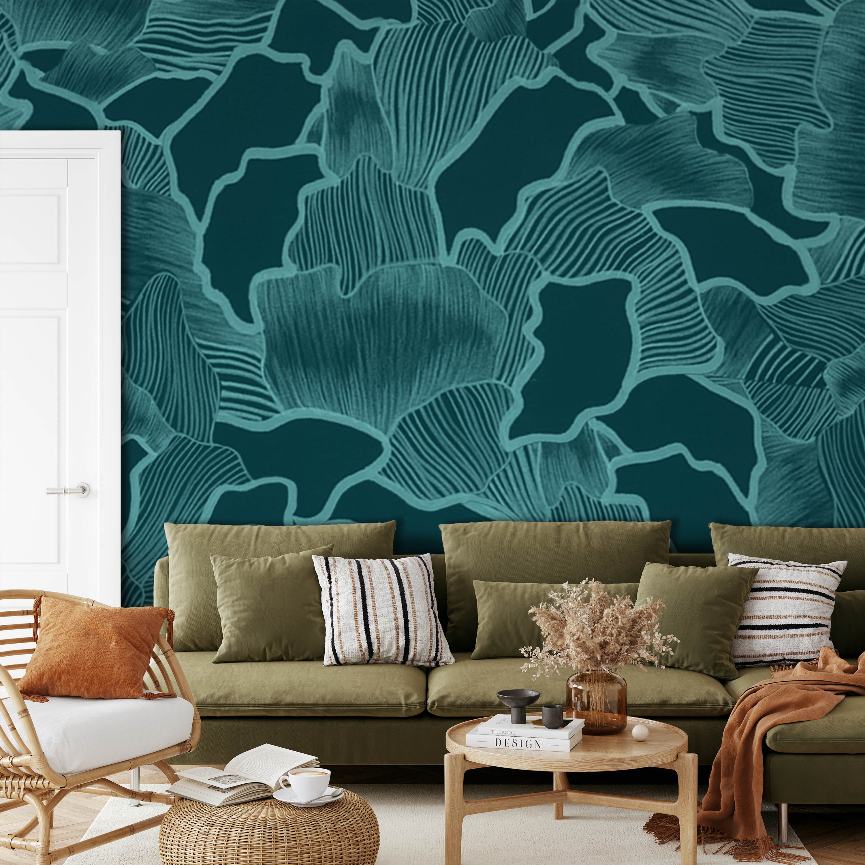 Image of Canopy in Teal Made to Measure Mural