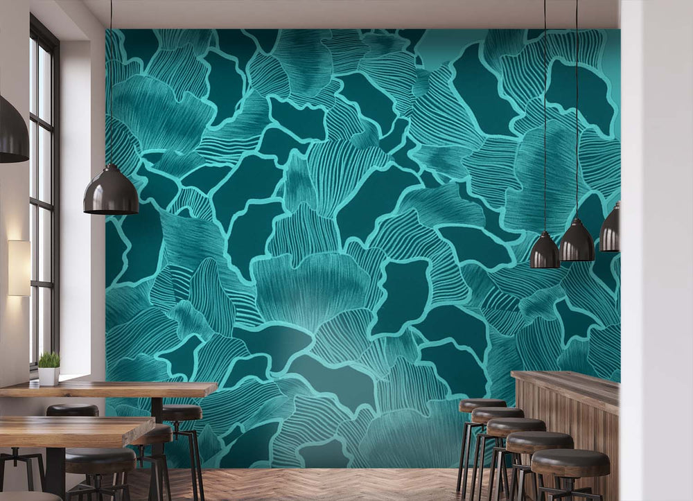 Canopy in Teal Made to Measure Mural