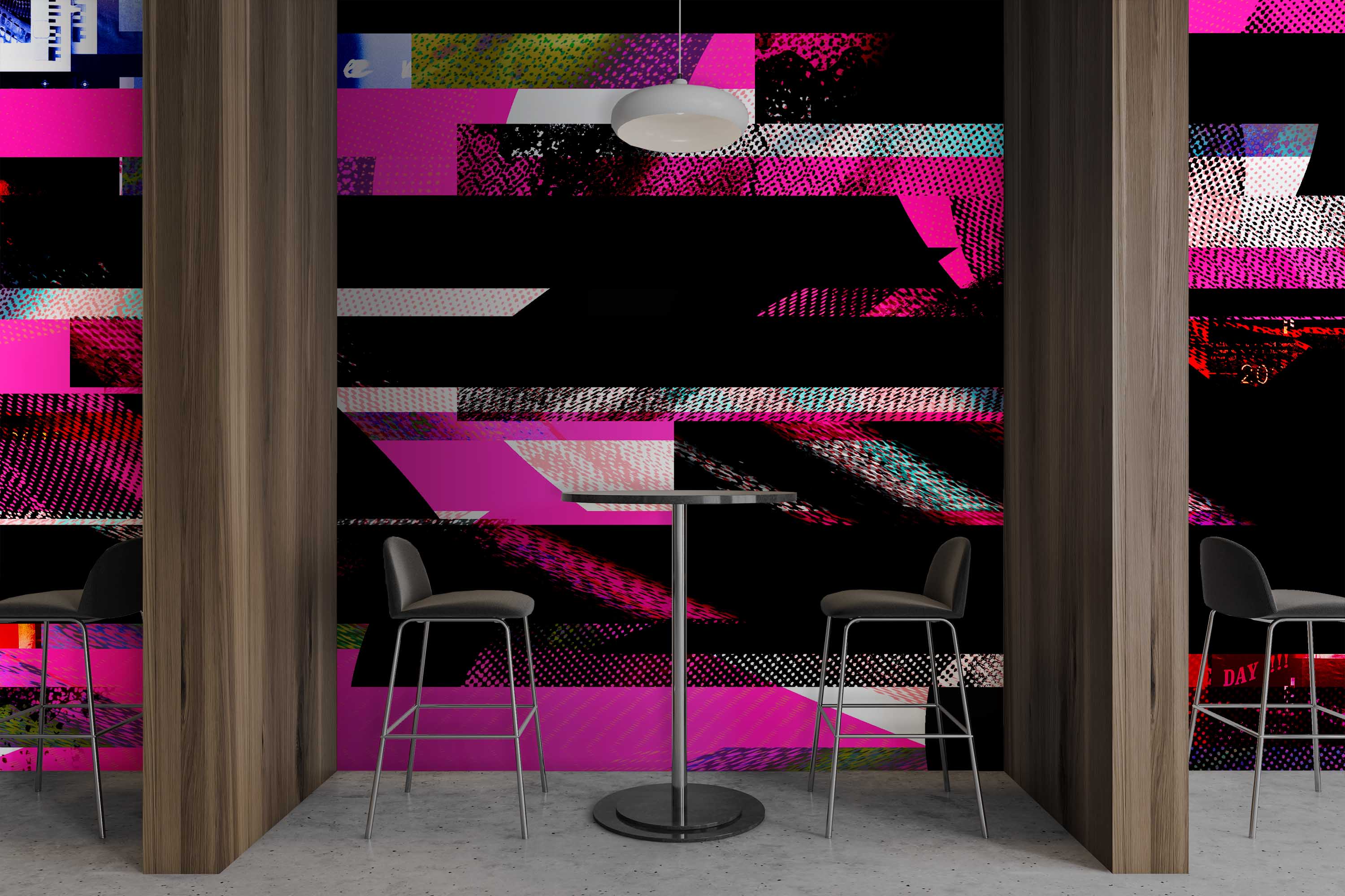 Image of Catalyze in Hot Pink - Wallpaper Mural - Quick Ship