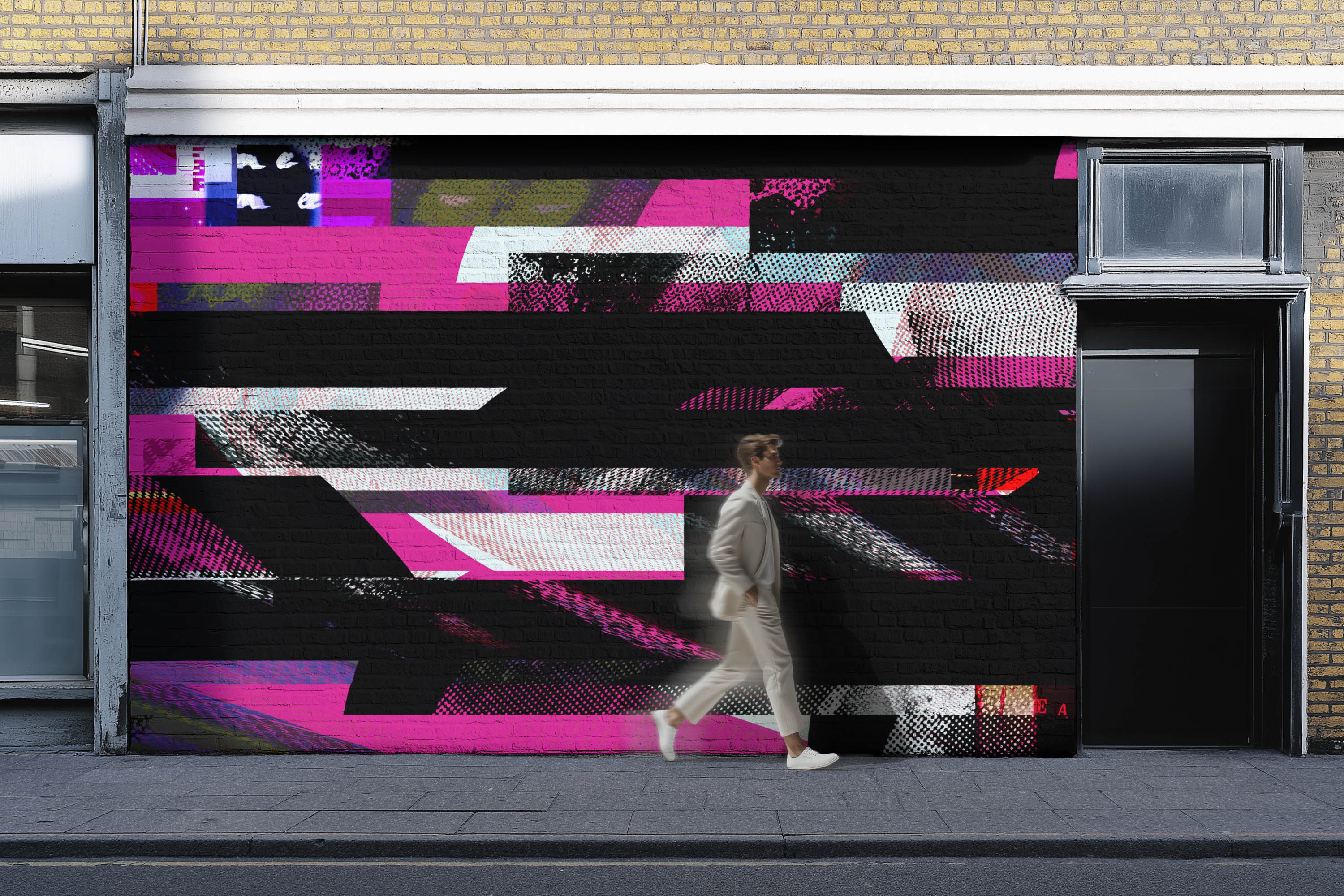 Image of Catalyze in Hot Pink - Wallpaper Mural - Quick Ship