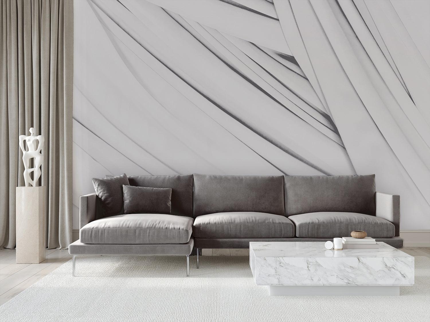 Image of Chevaucher Argent Made to Measure Mural