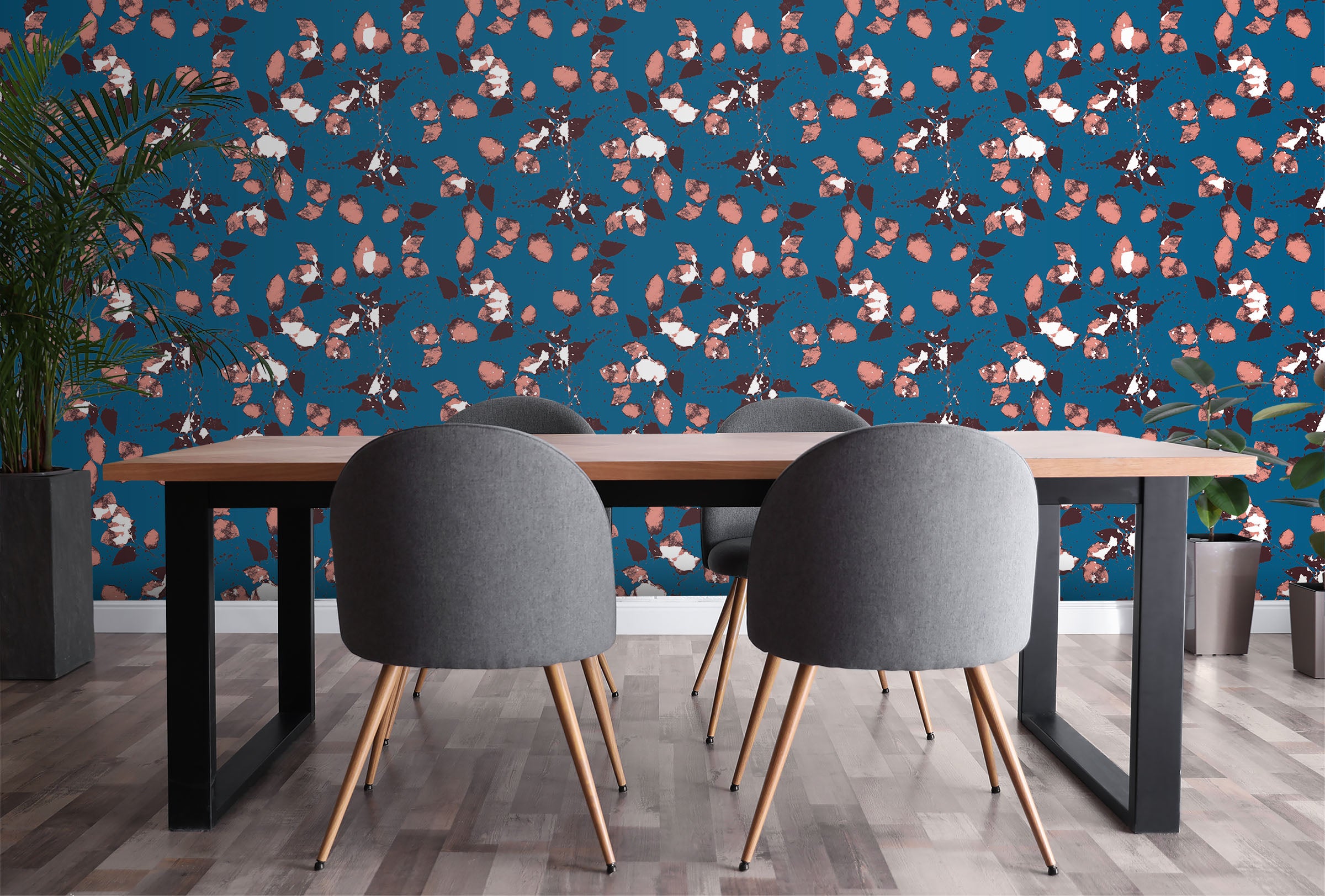 Image of Confetti Roses in Azur - Quick Ship - Wallpaper