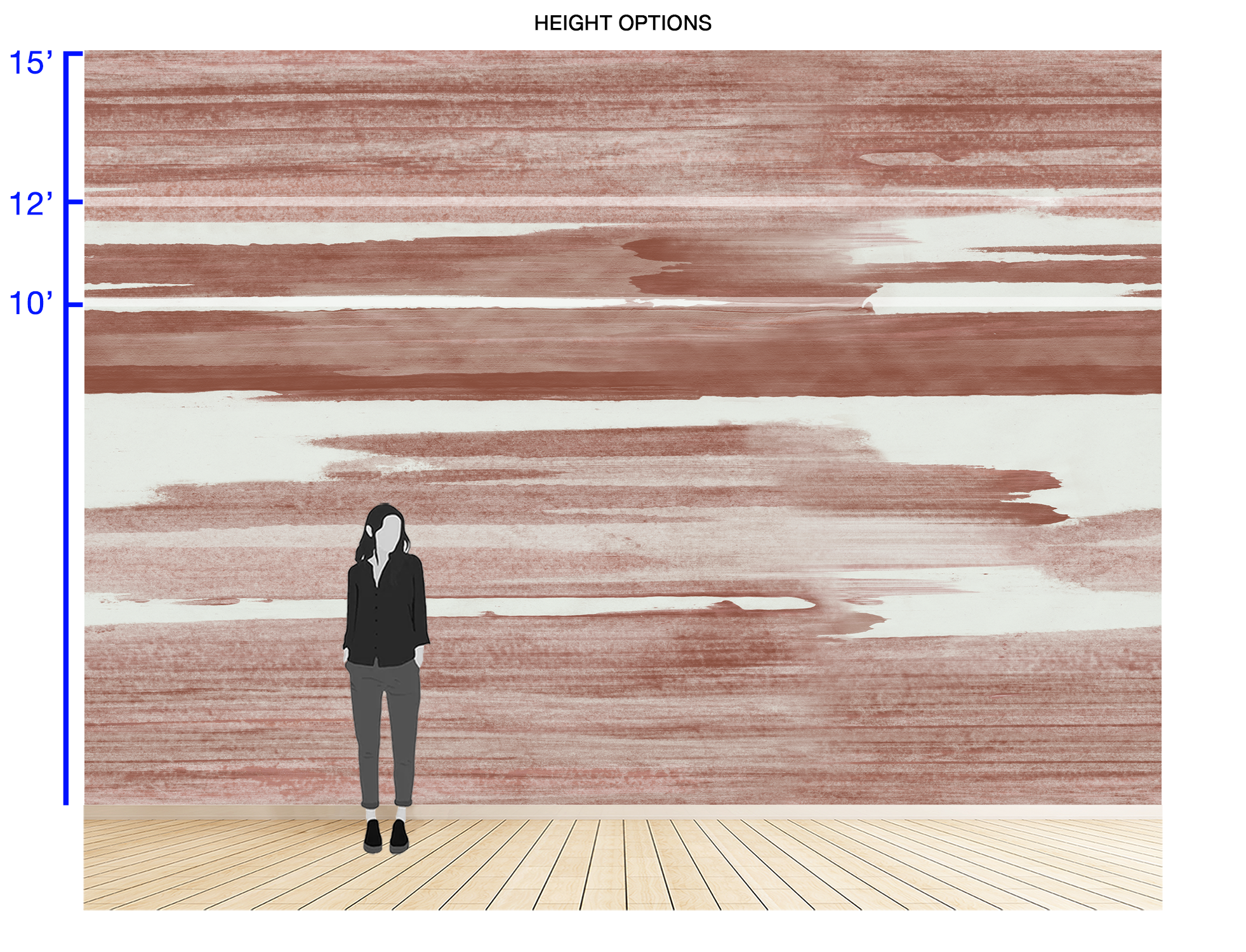 Image of Crystal Cove in Cinnabar - Wallpaper Mural - Quick Ship