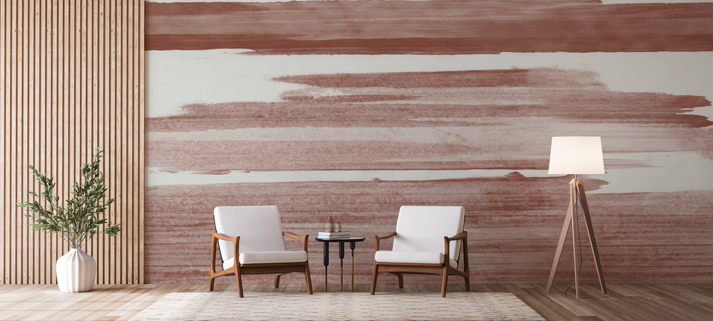 Crystal Cove in Cinnabar - Wallpaper Mural - Quick Ship