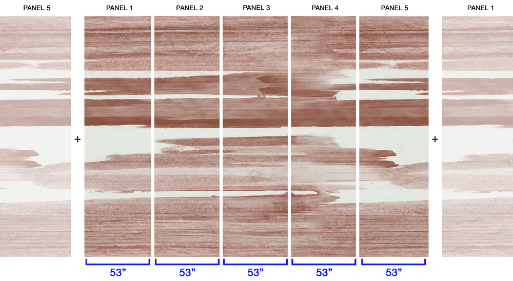 Crystal Cove in Cinnabar - Wallpaper Mural - Quick Ship