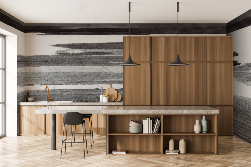 Crystal Cove in Cinder - Wallpaper Mural - Quick Ship