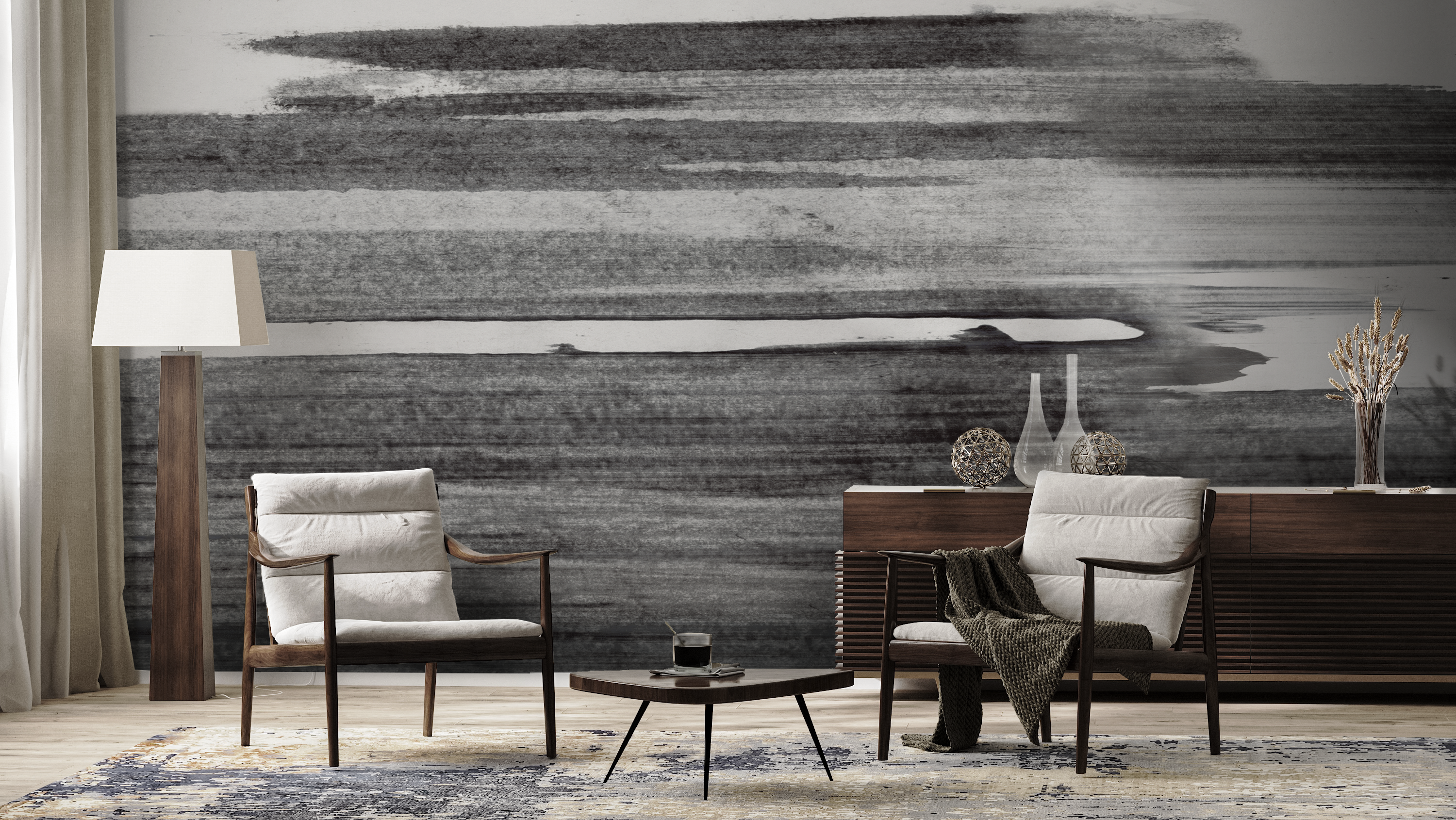Image of Crystal Cove in Cinder - Wallpaper Mural - Quick Ship