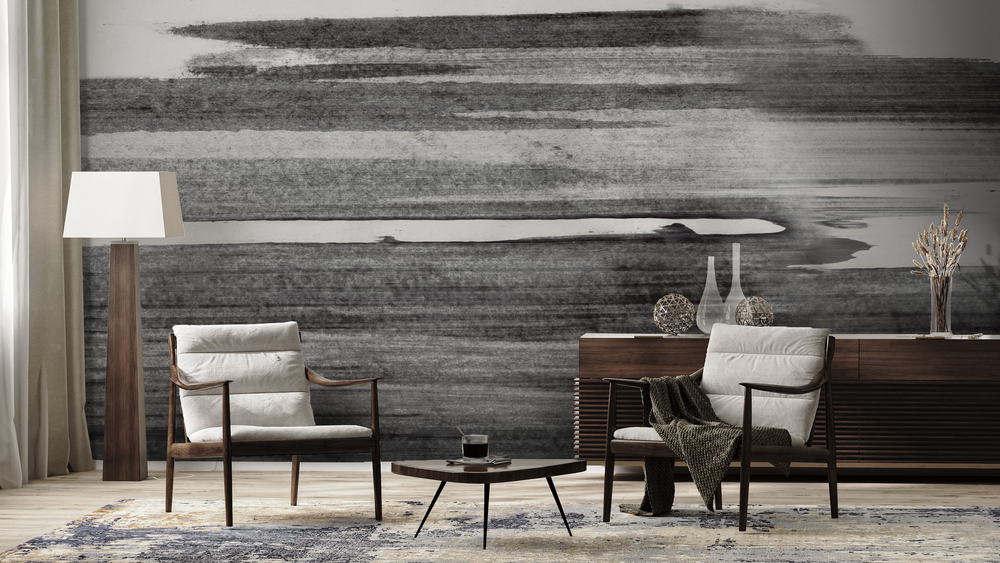 Crystal Cove in Cinder - Wallpaper Mural - Quick Ship