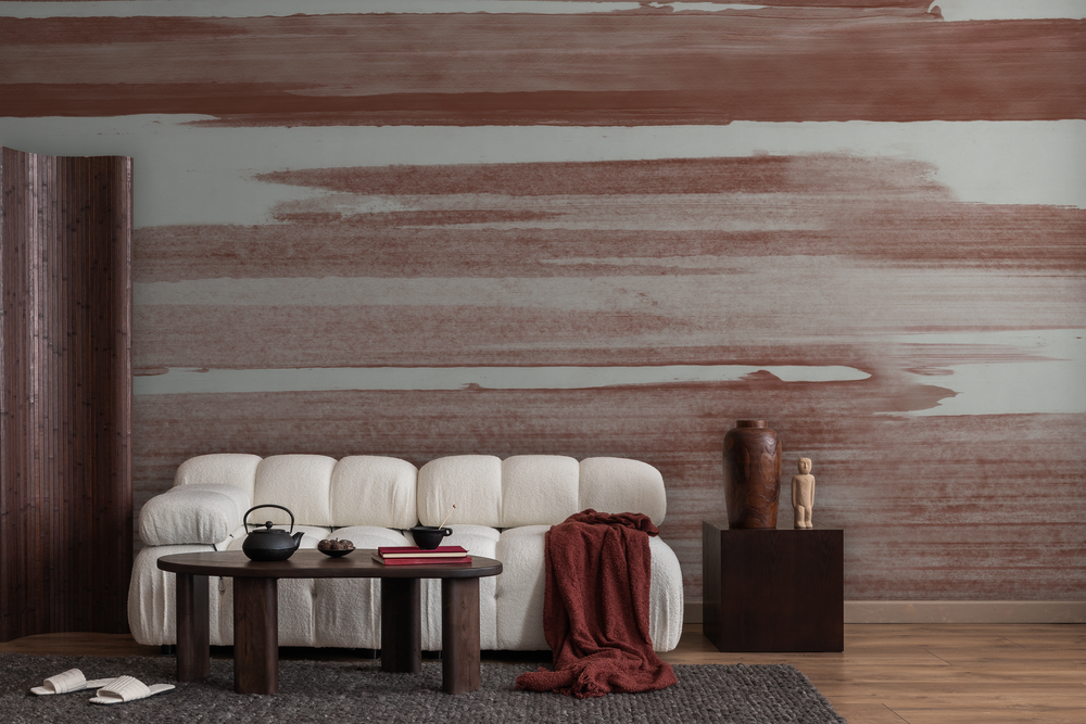 Crystal Cove in Cinnabar - Wallpaper Mural - Quick Ship