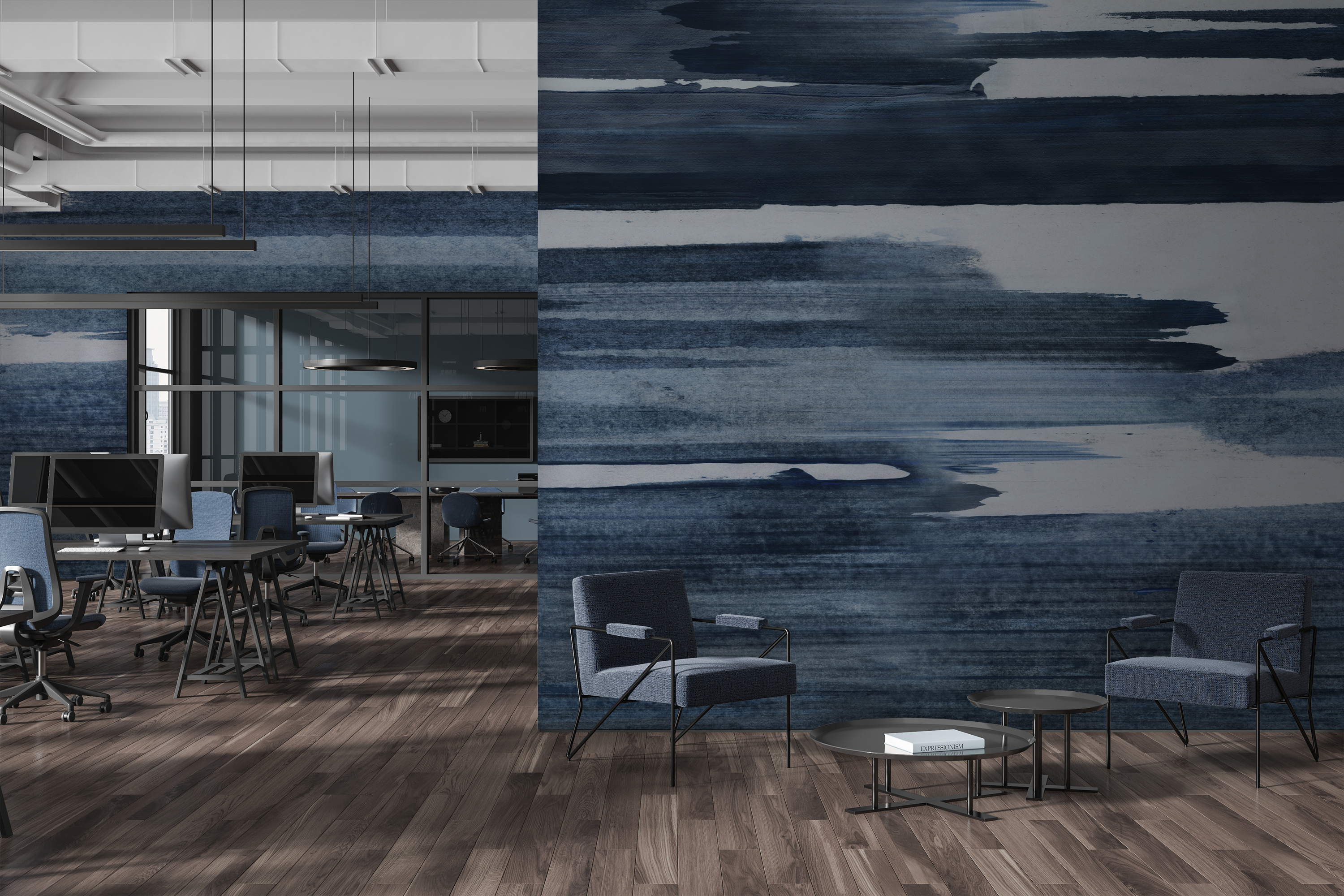 Image of Crystal Cove in Midnight - Wallpaper Mural - Quick Ship