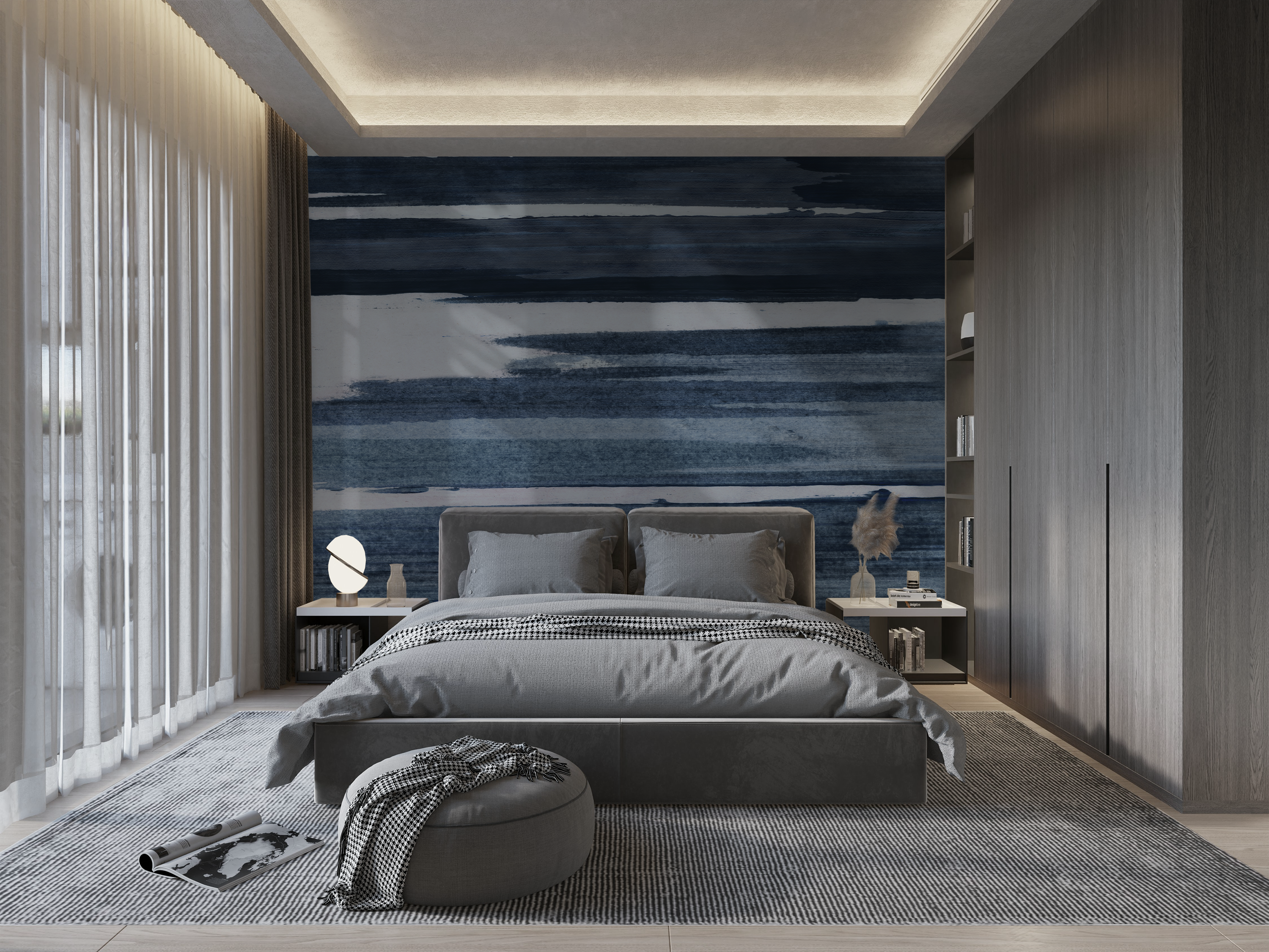 Image of Crystal Cove in Midnight - Wallpaper Mural - Quick Ship