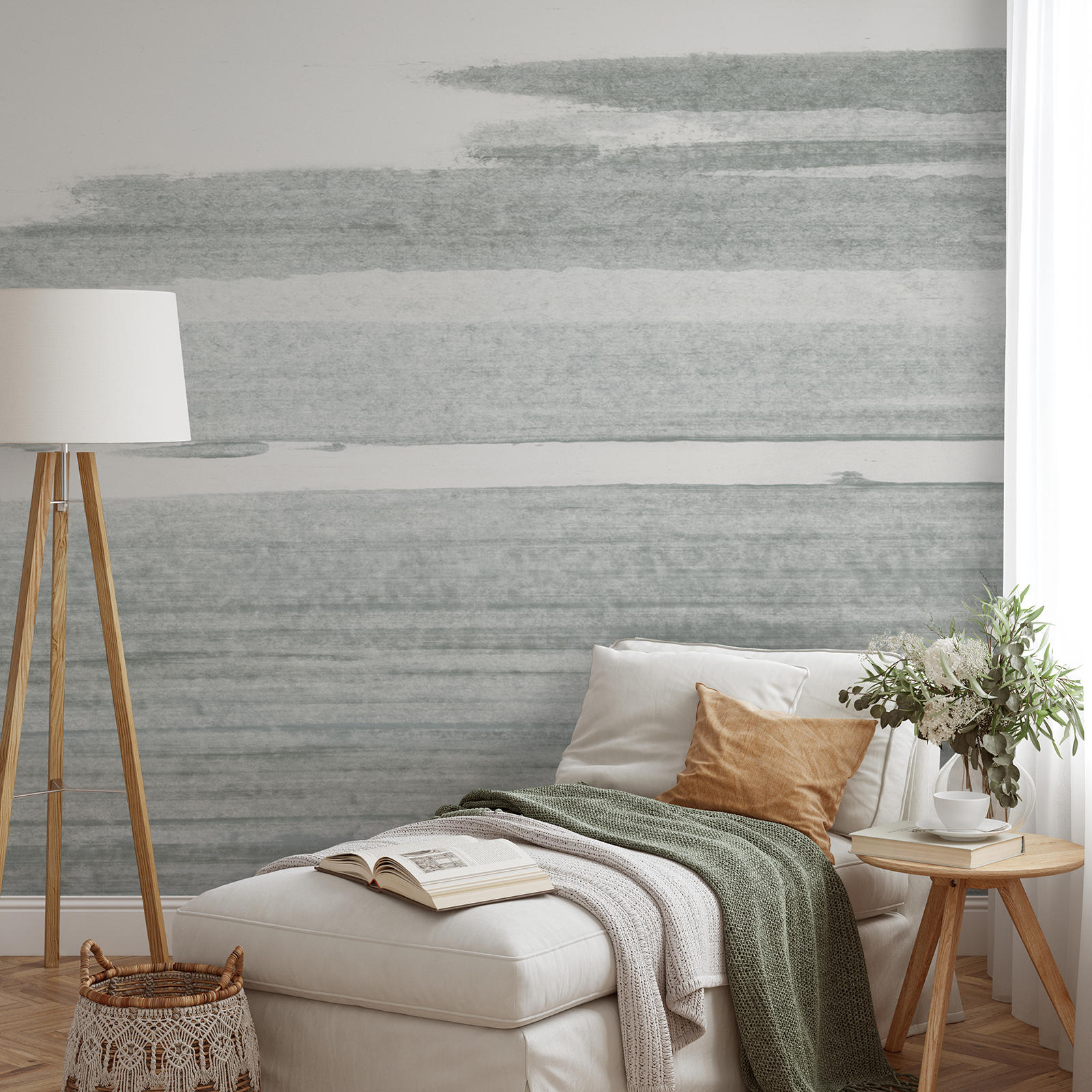 Image of Crystal Cove in Willow - Wallpaper Mural - Quick Ship