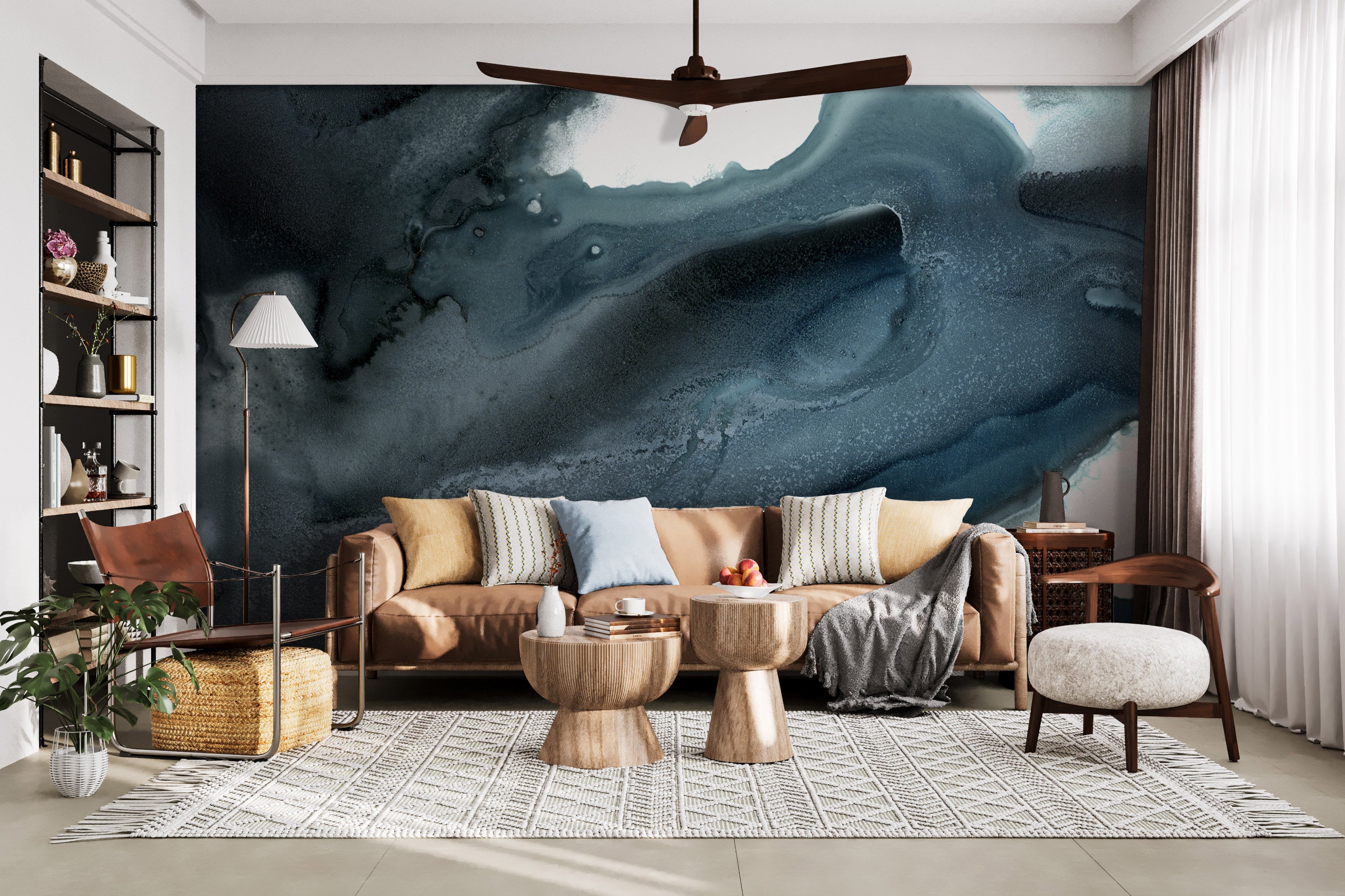 Image of Deep Azure Made to Measure Mural