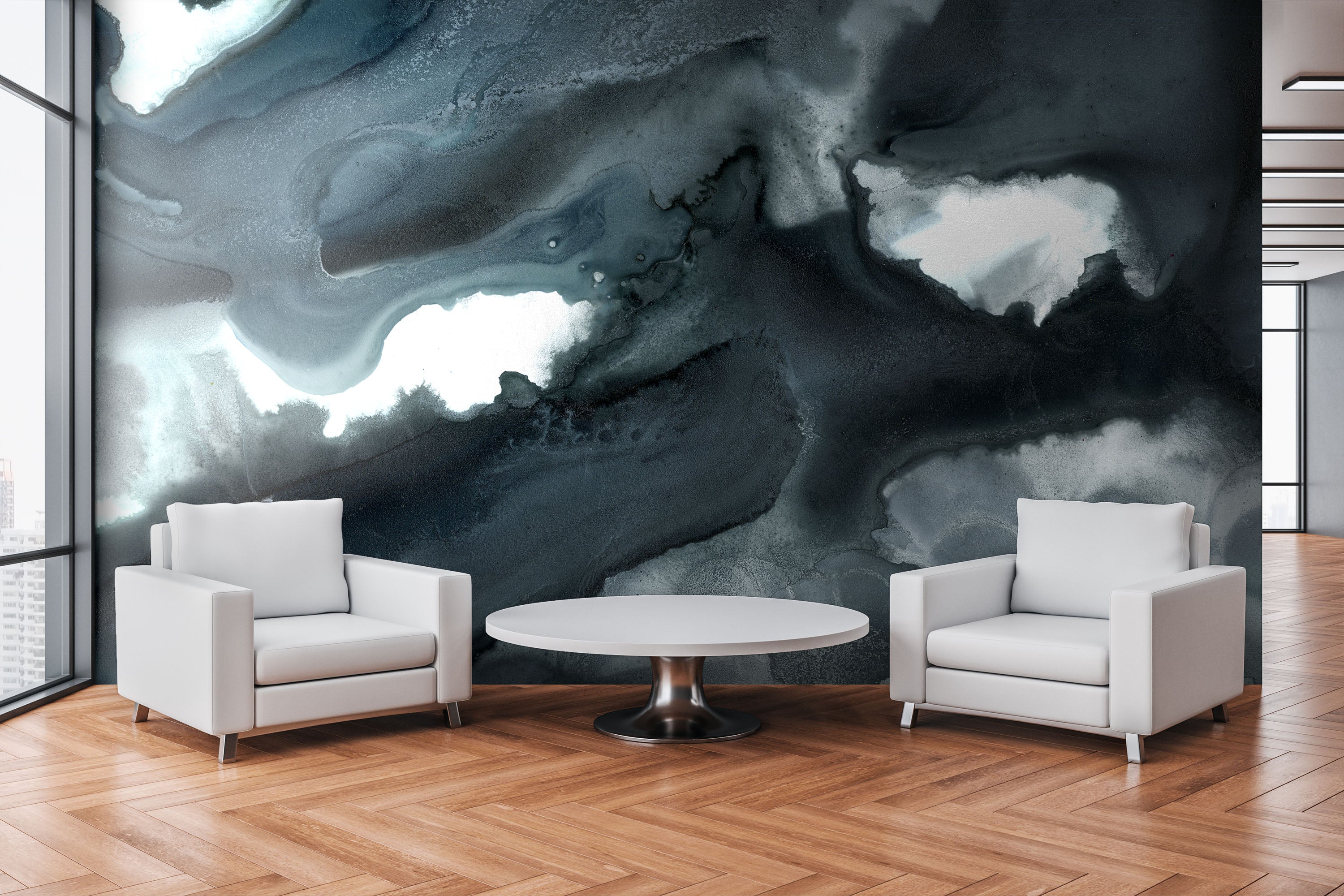 Image of Deep Azure Made to Measure Mural