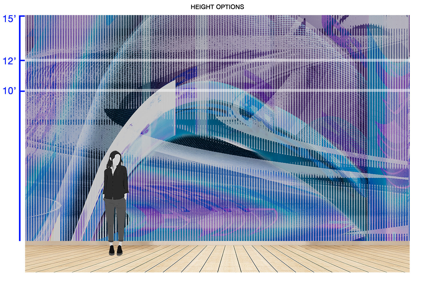 Image of Defiance in Blue - Wallpaper Mural - Quick Ship