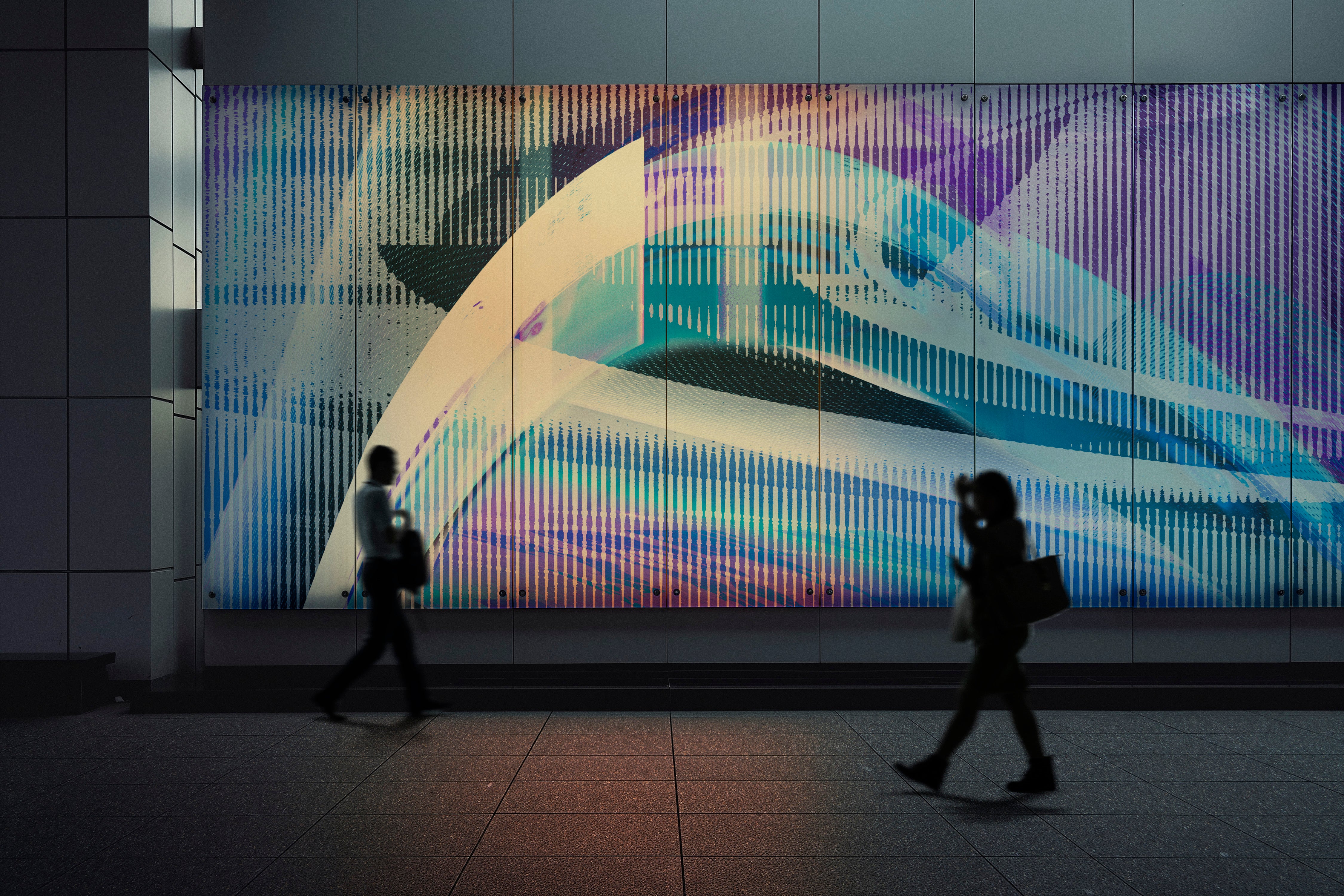 Image of Defiance in Blue - Wallpaper Mural - Quick Ship