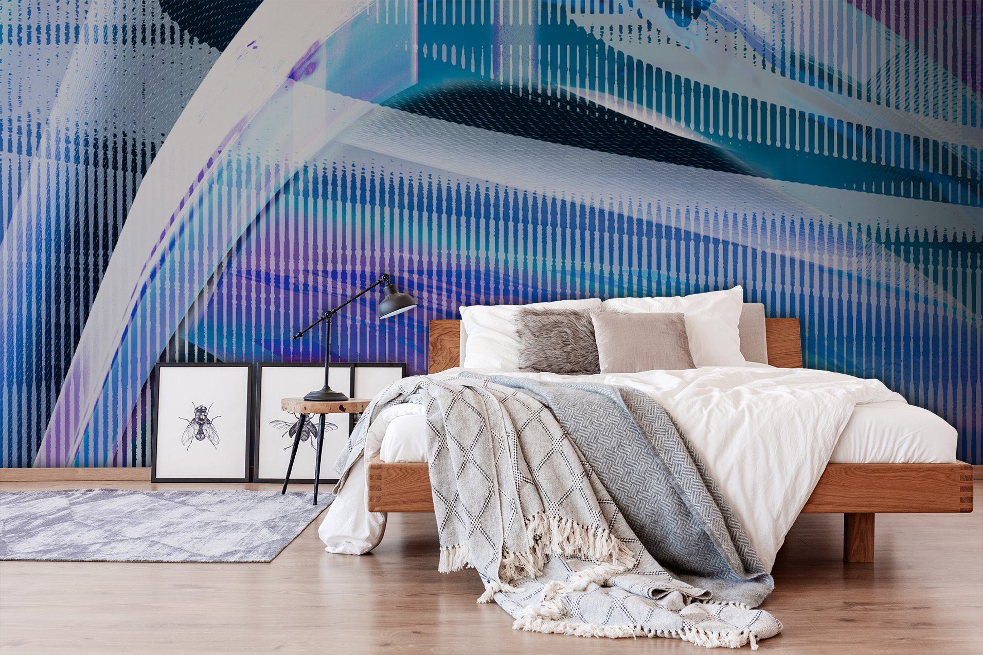 Image of Defiance in Blue - Wallpaper Mural - Quick Ship