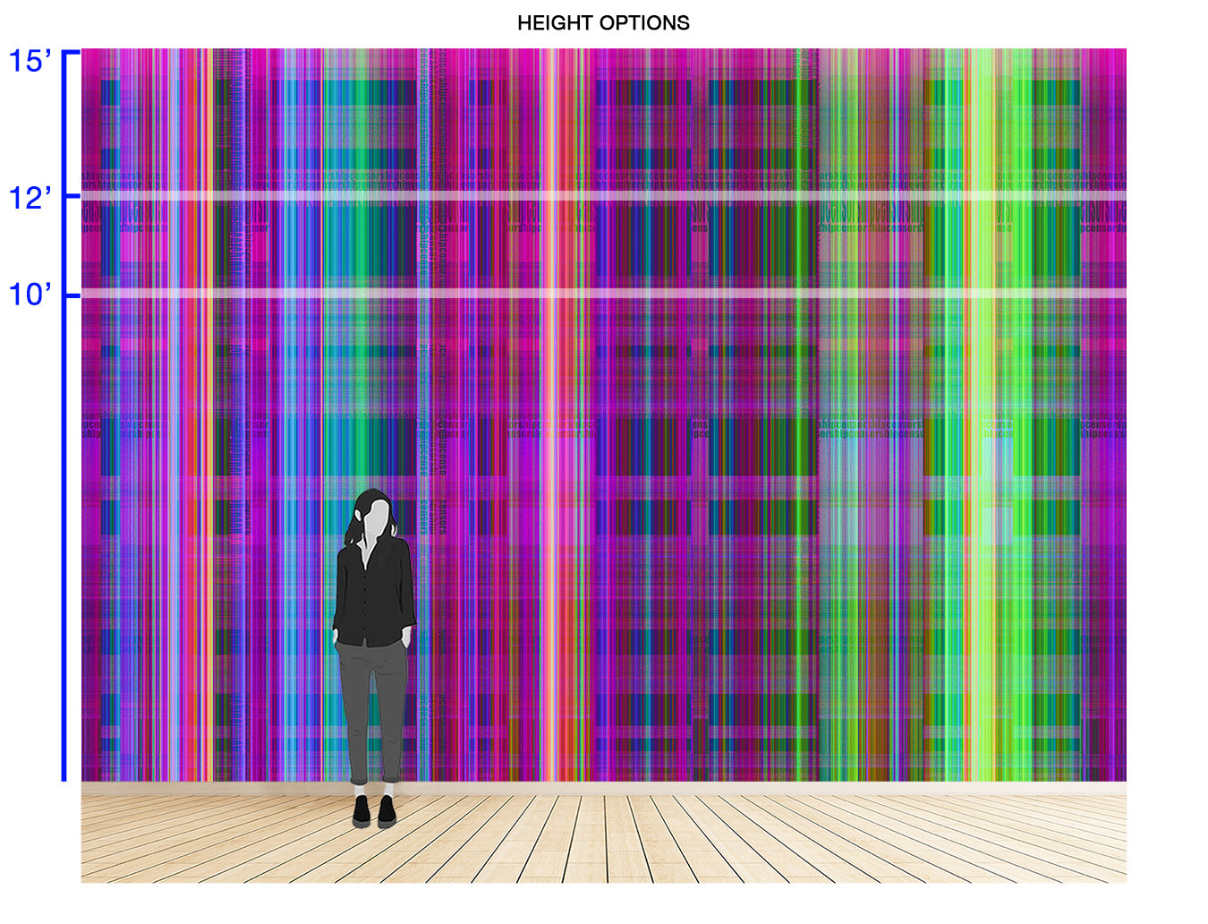 Image of Digital Plaid in Neon - Wallpaper Mural - Quick Ship