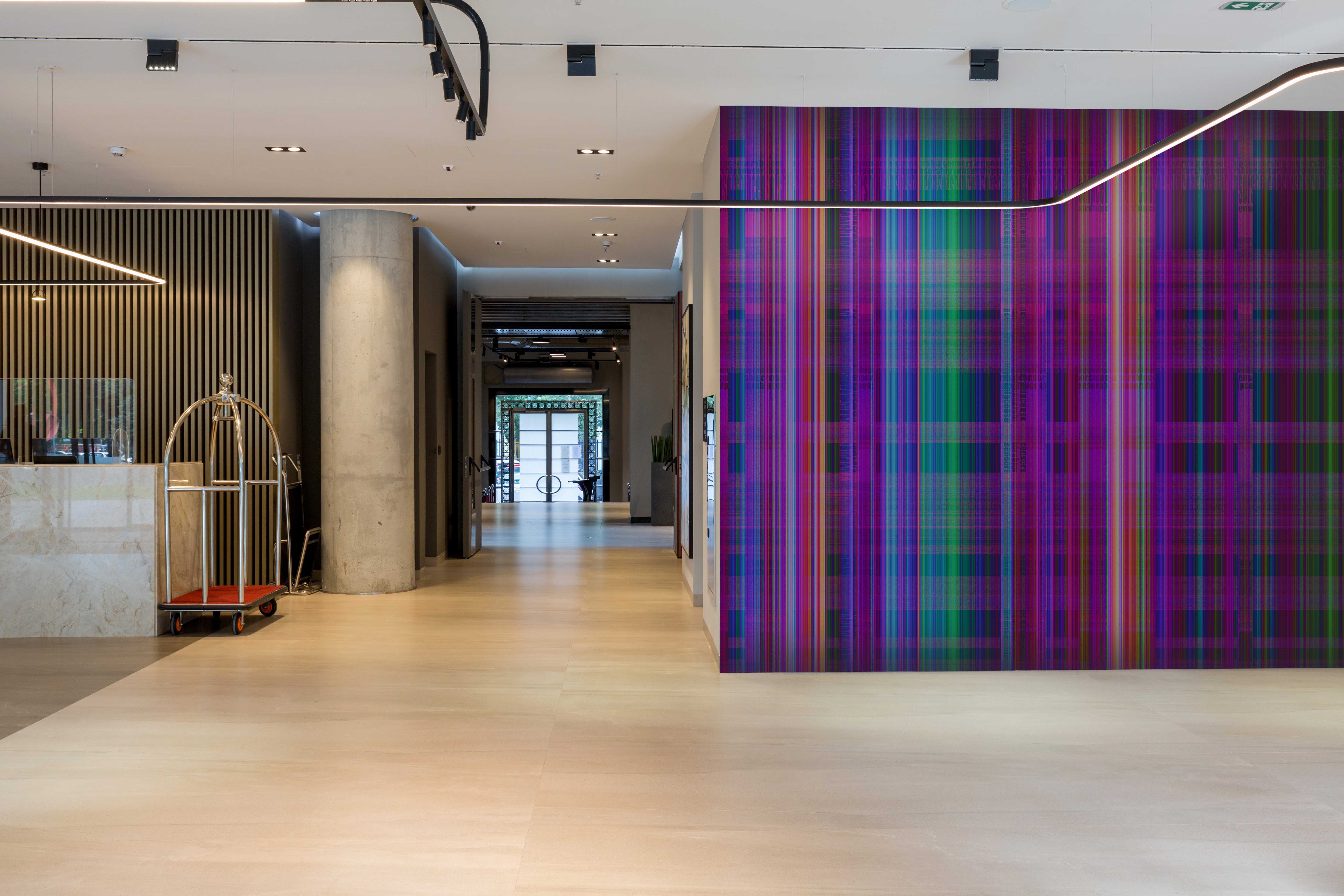 Image of Digital Plaid in Neon - Wallpaper Mural - Quick Ship