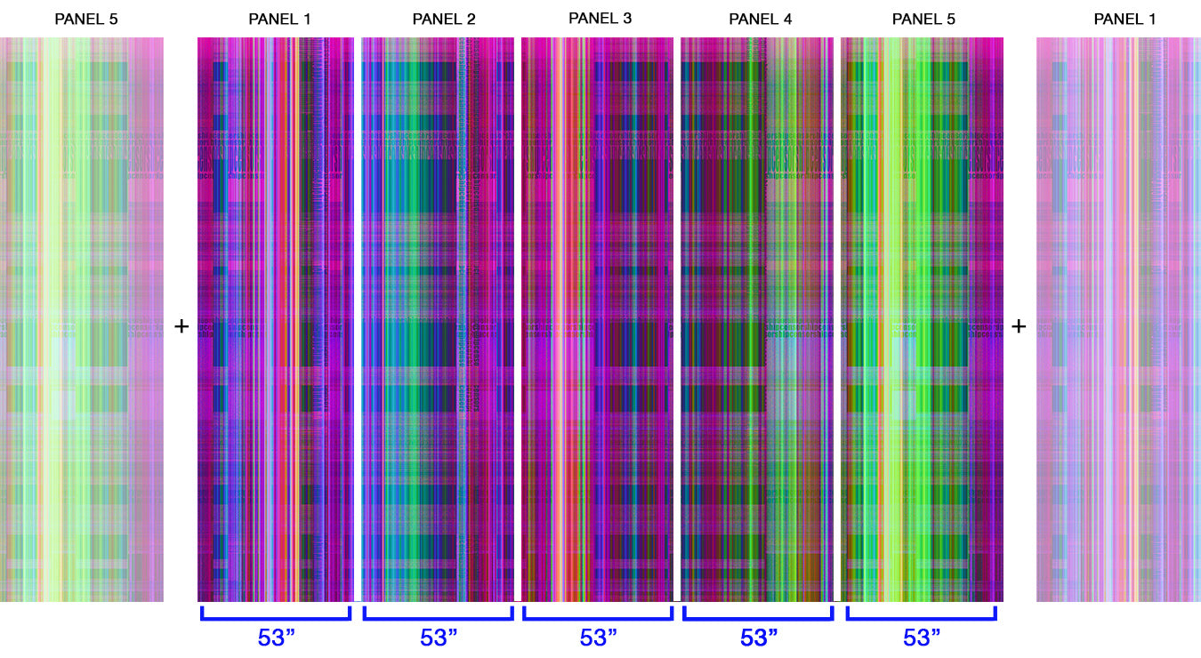 Image of Digital Plaid in Neon - Wallpaper Mural - Quick Ship