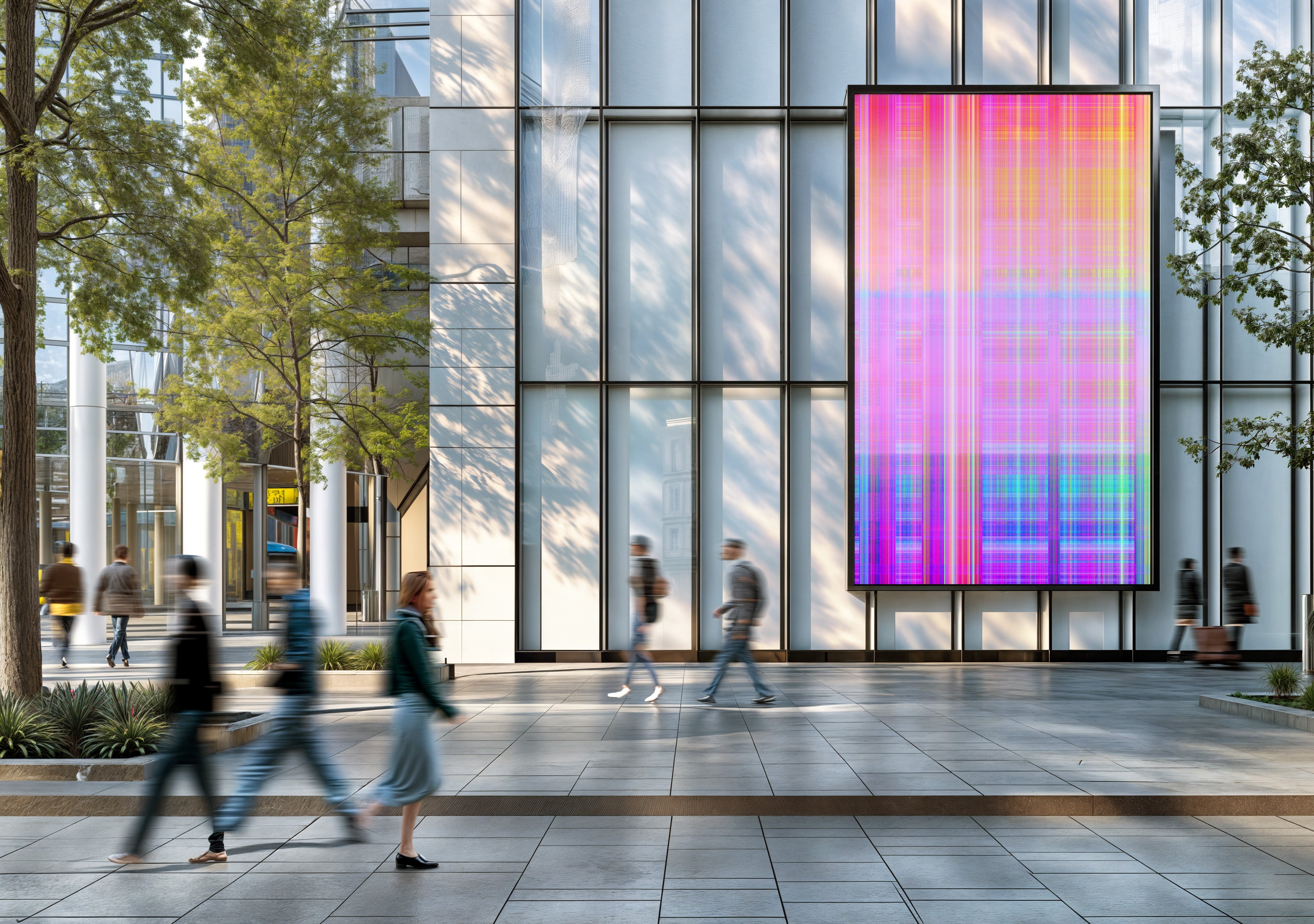 Image of Digital Plaid in Pink - Wallpaper Mural - Quick Ship
