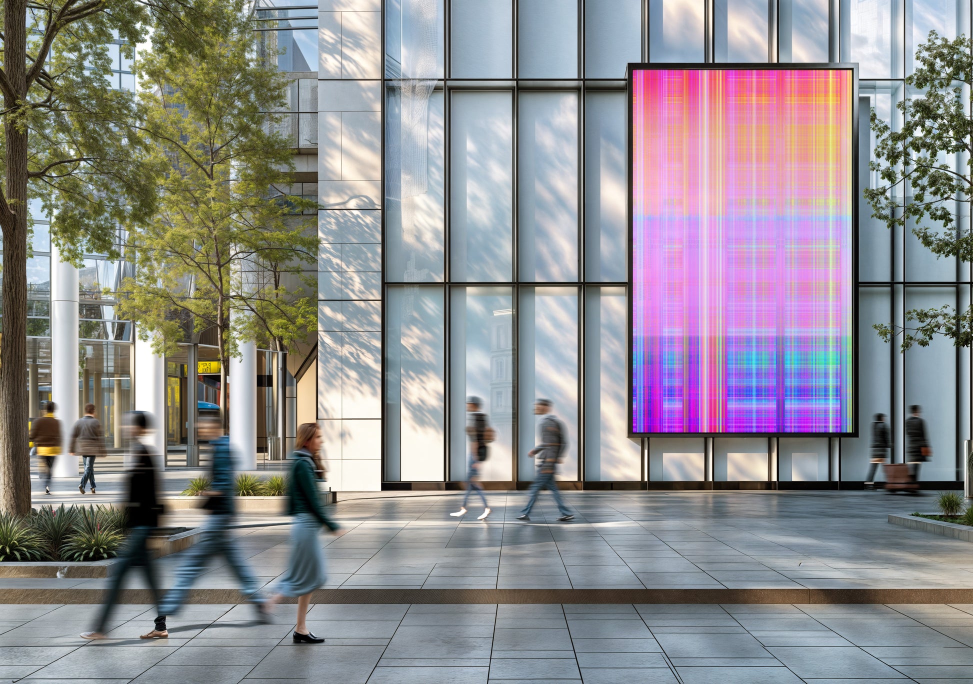 Digital Plaid in Pink - Wallpaper Mural - Quick Ship