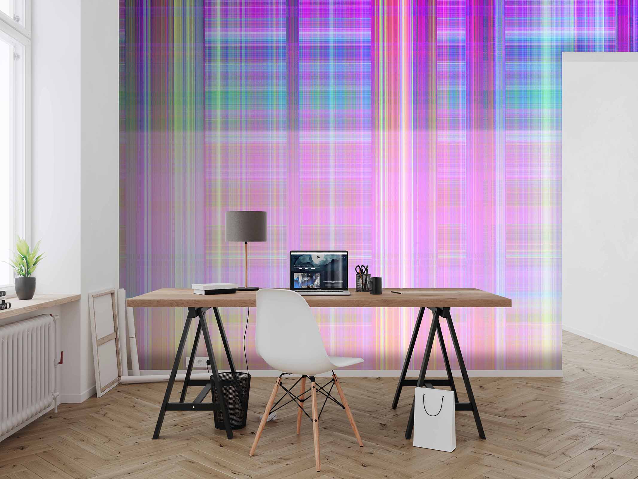 Image of Digital Plaid in Pink - Wallpaper Mural - Quick Ship