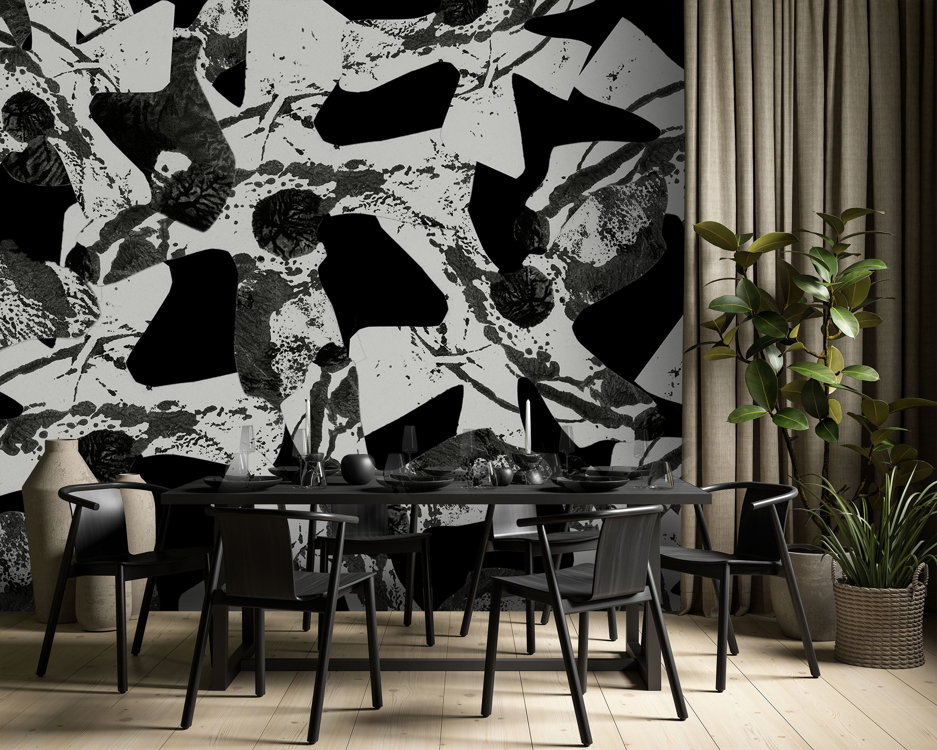 Image of Discord in Black + White Made to Measure Mural