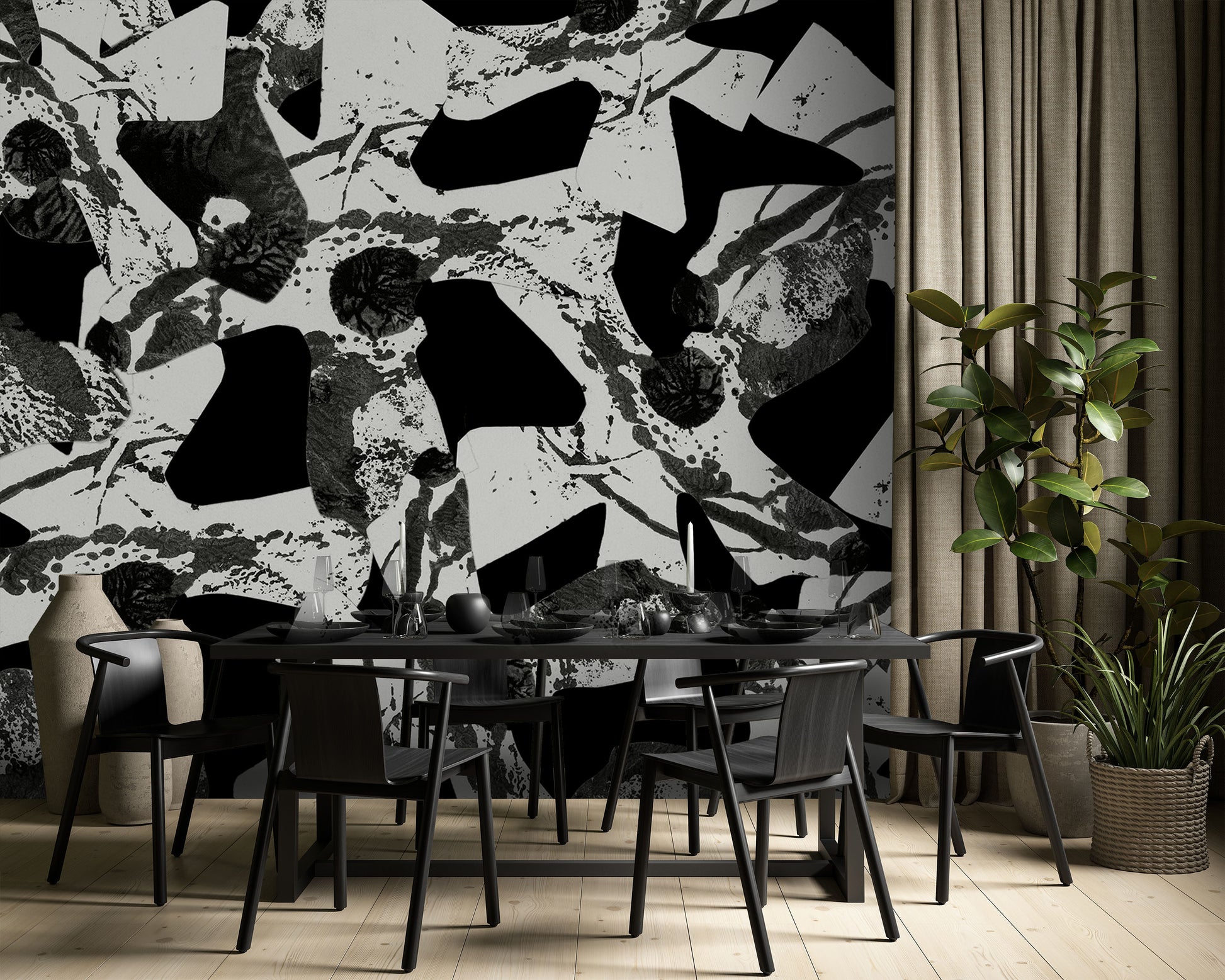 Discord in Black + White Made to Measure Mural