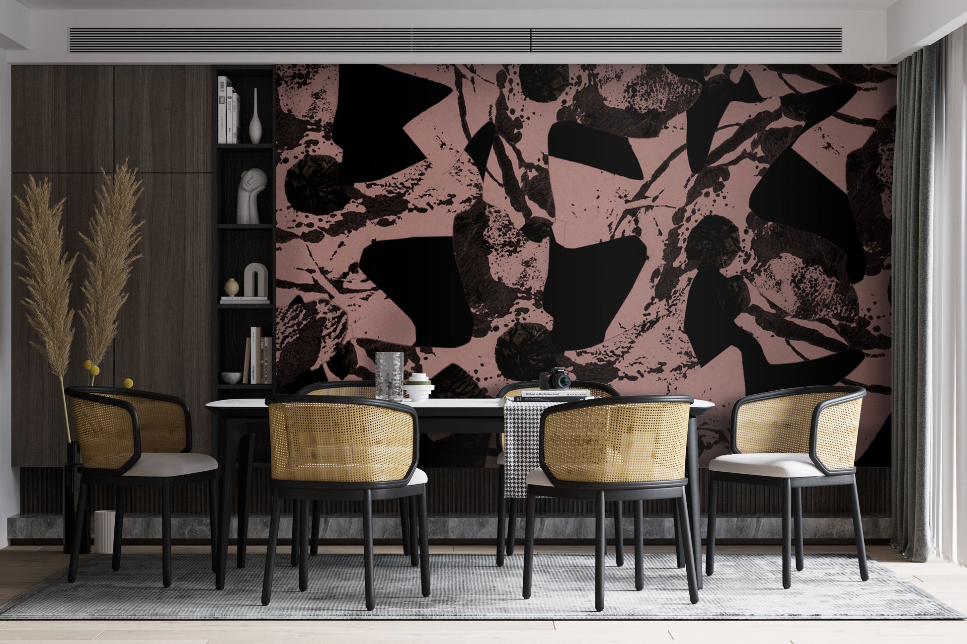 Discord in Coral + Black Made to Measure Mural