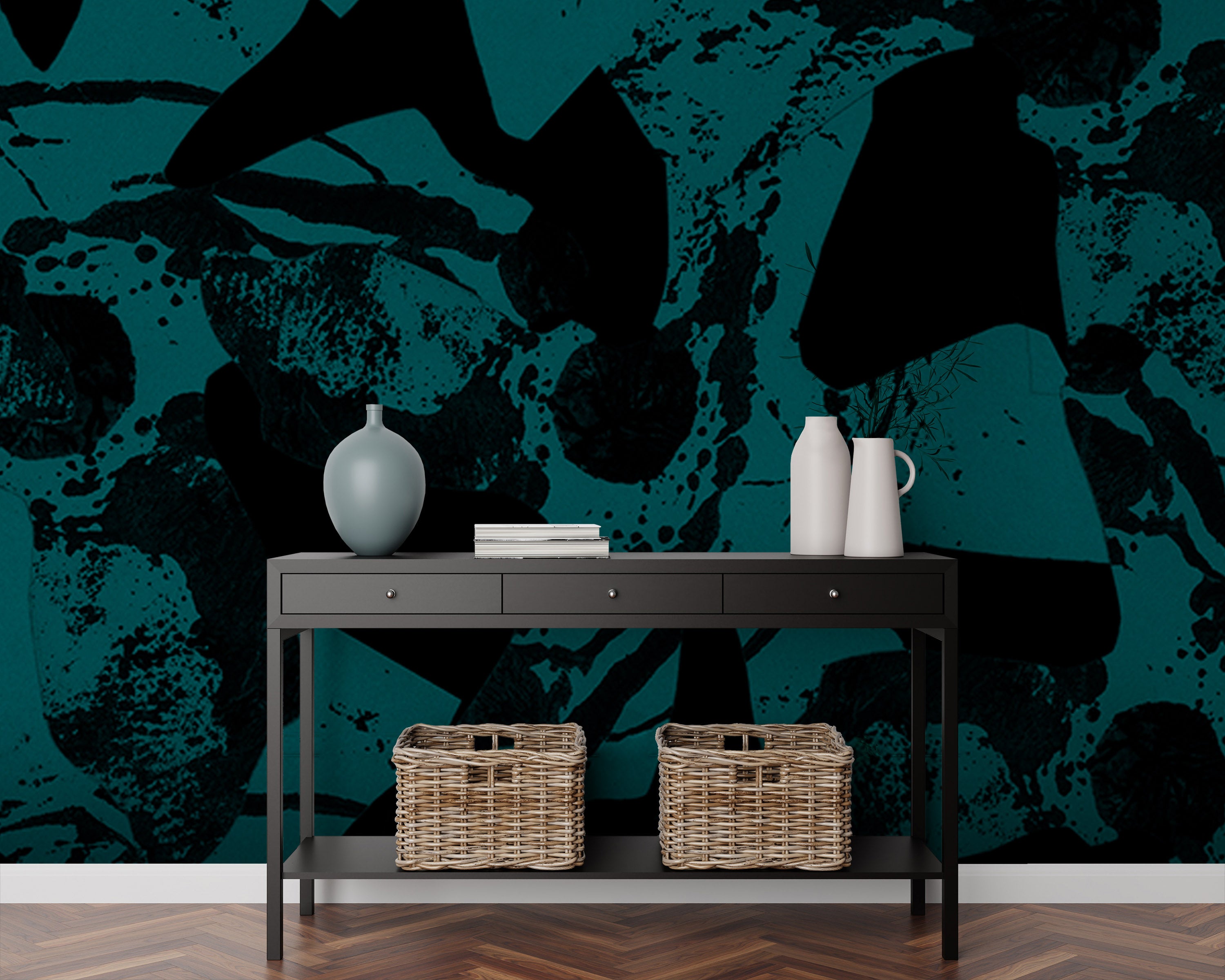 Image of Discord in Teal + Black Made to Measure Mural