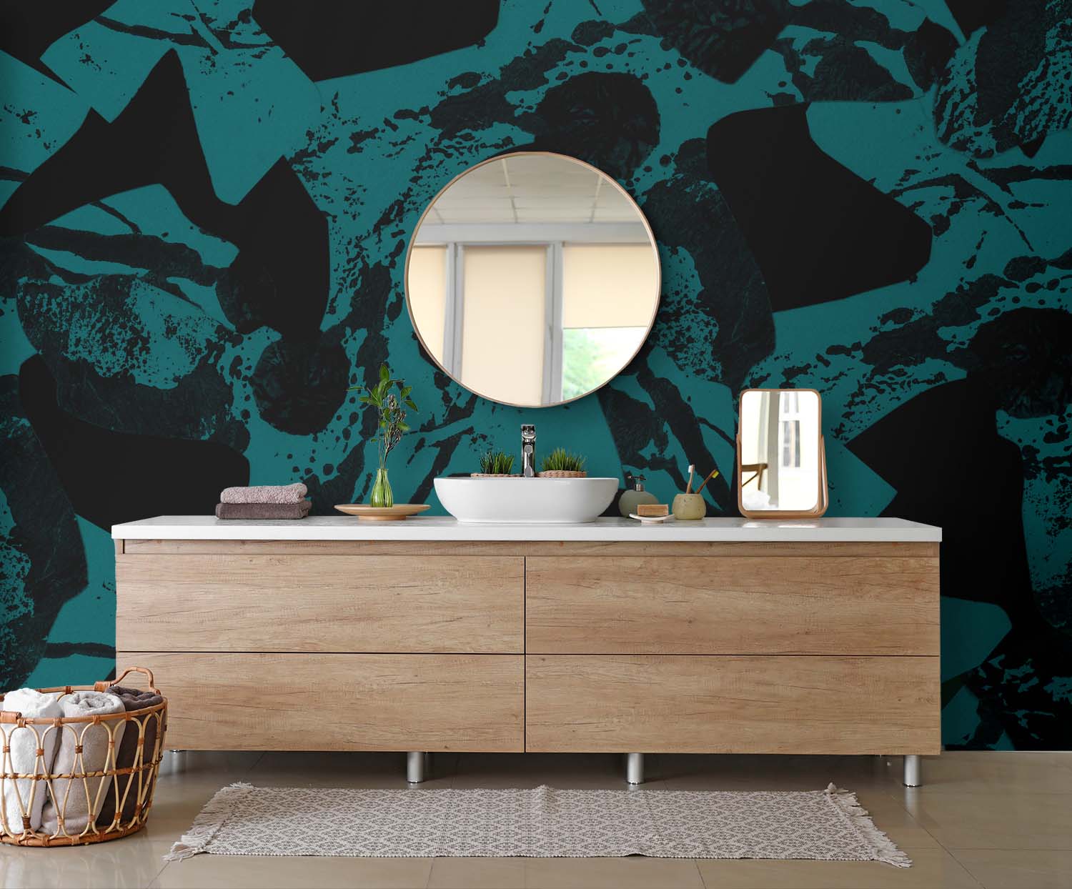 Image of Discord in Teal + Black Made to Measure Mural
