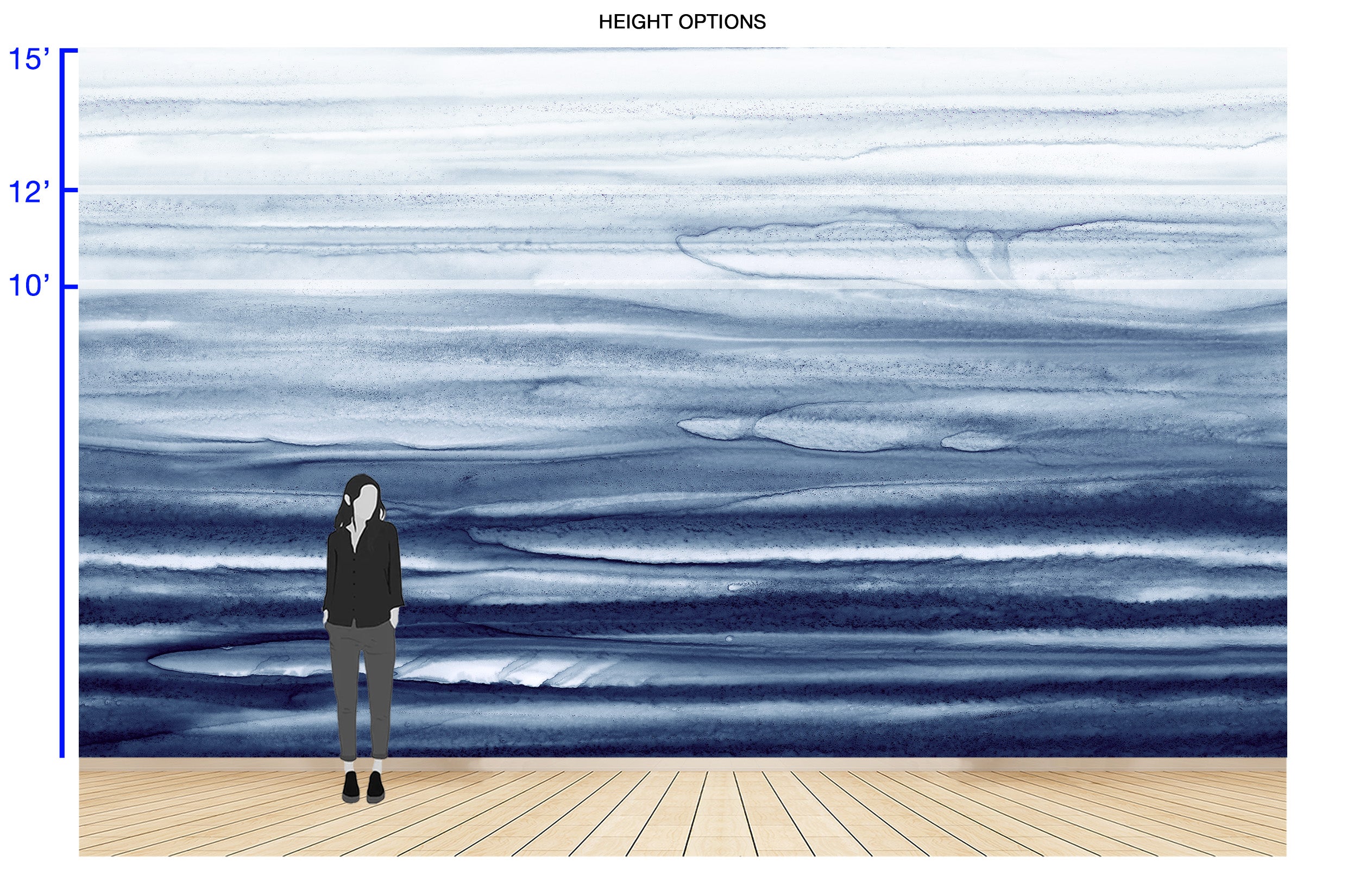 Image of Indigo Stripes - Quick Ship Wallpaper Mural