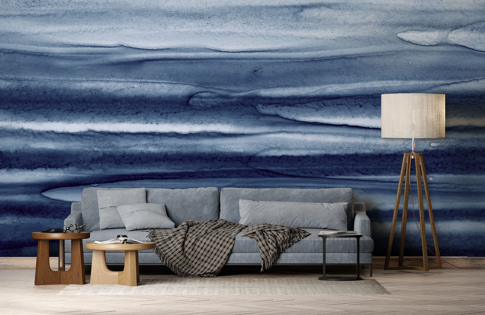 Indigo Stripes - Quick Ship Mural