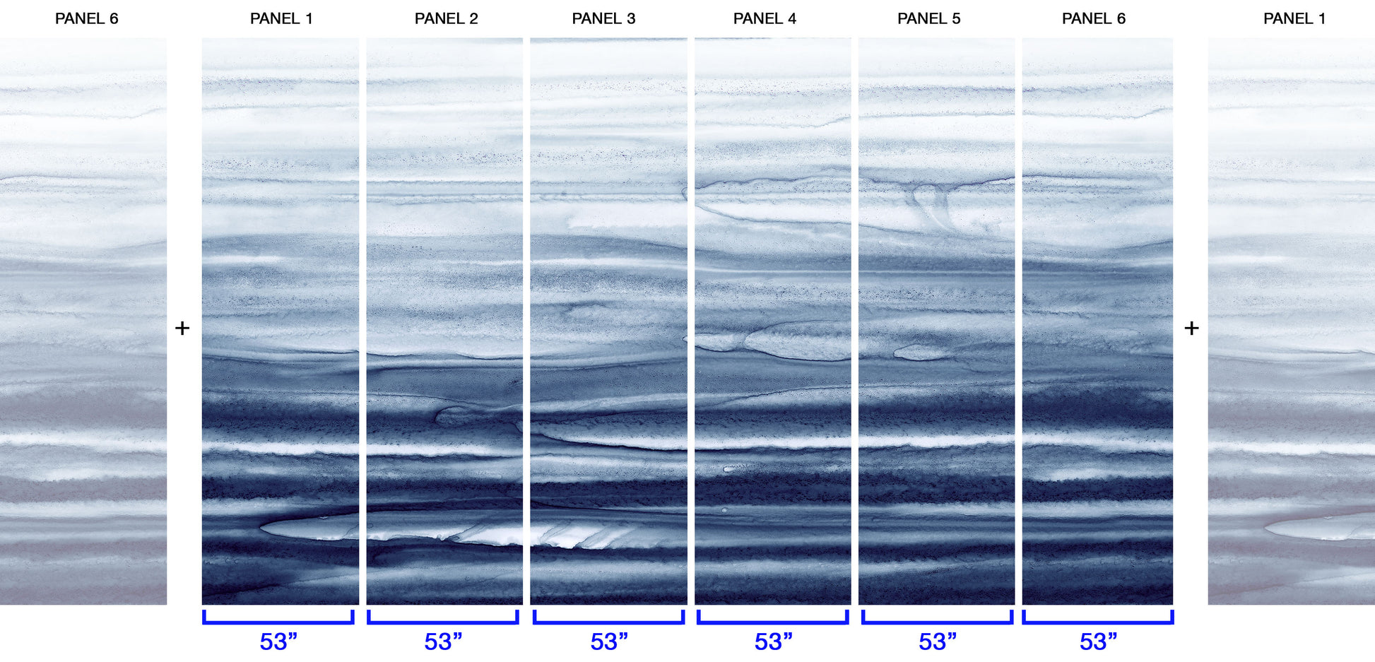 Indigo Stripes - Quick Ship Wallpaper Mural