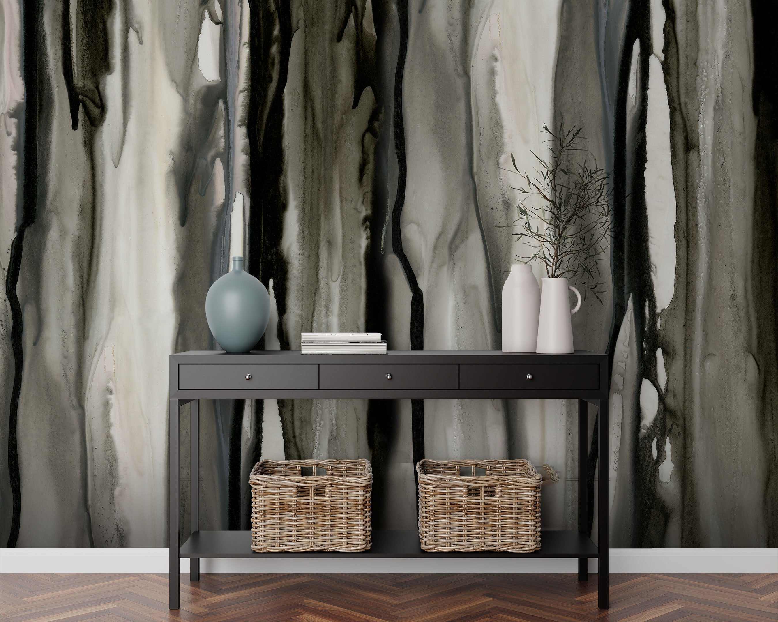 Image of Drips in Black A Made to Measure Mural