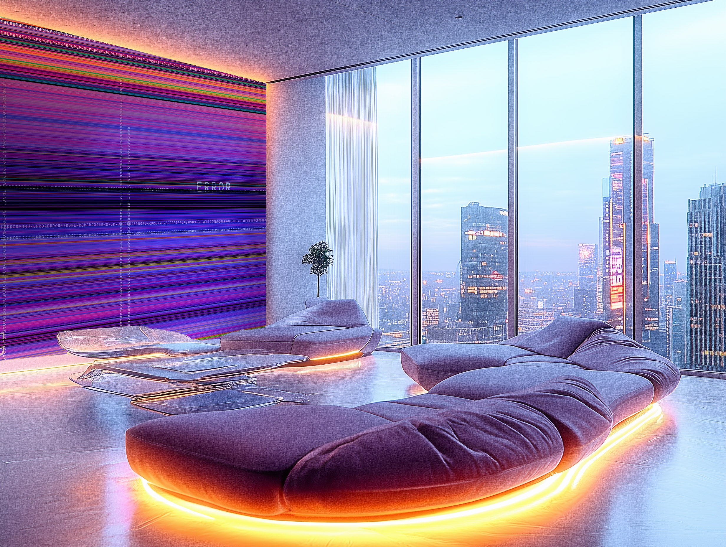Image of Error Code in Digital Lavender - Wallpaper Mural - Quick Ship