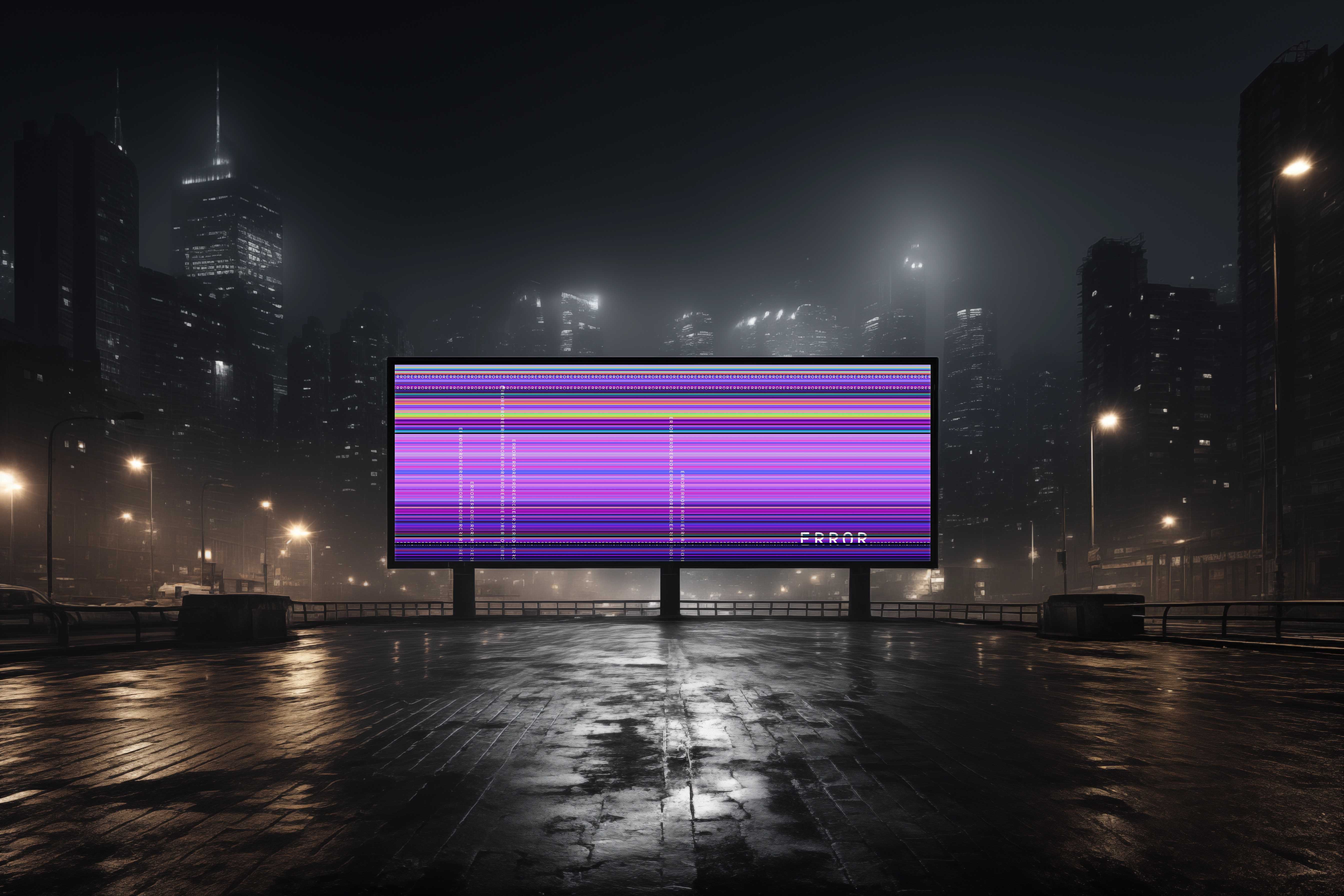 Image of Error Code in Digital Lavender - Wallpaper Mural - Quick Ship