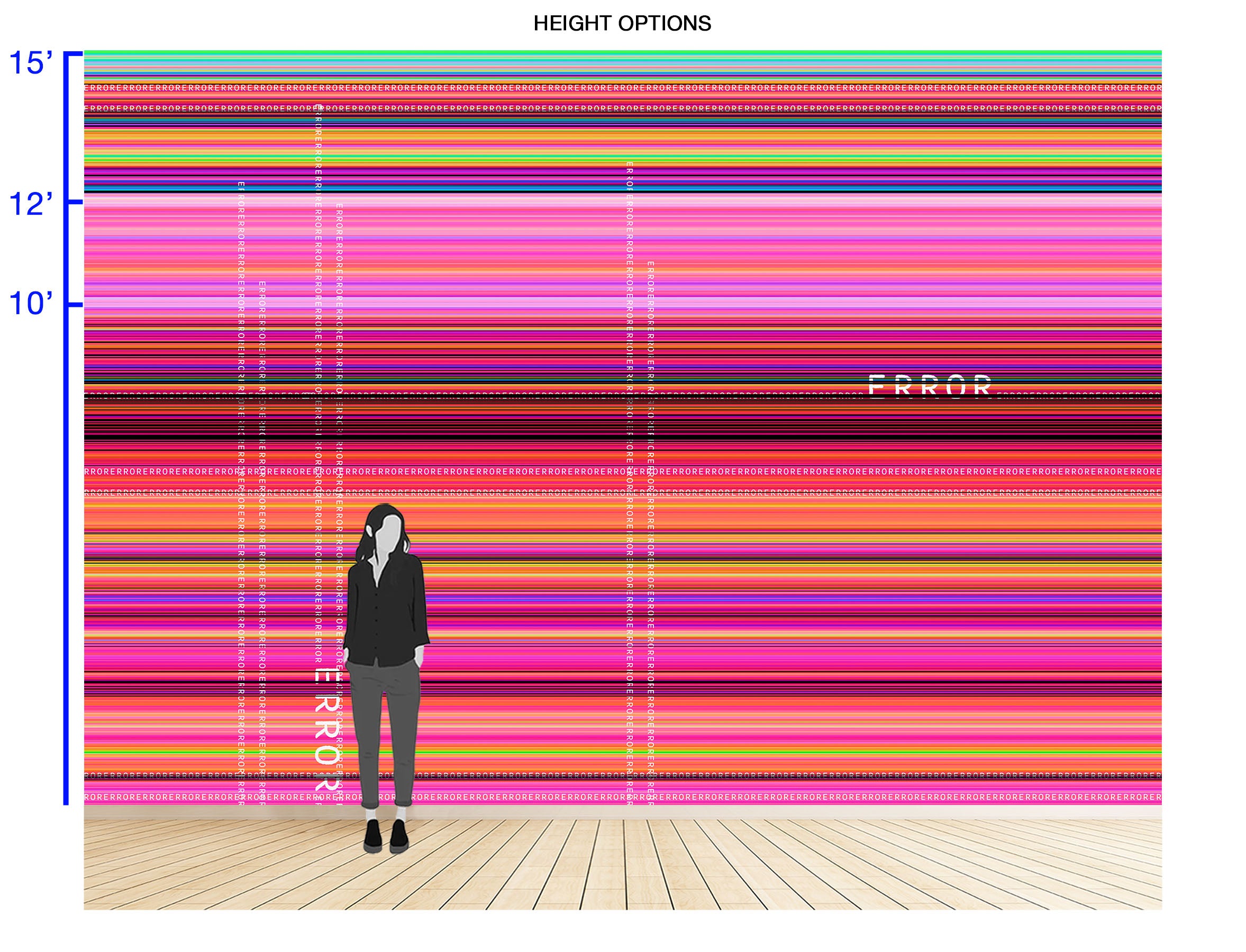 Image of Error Code in Hot Pink - Wallpaper Mural - Quick Ship