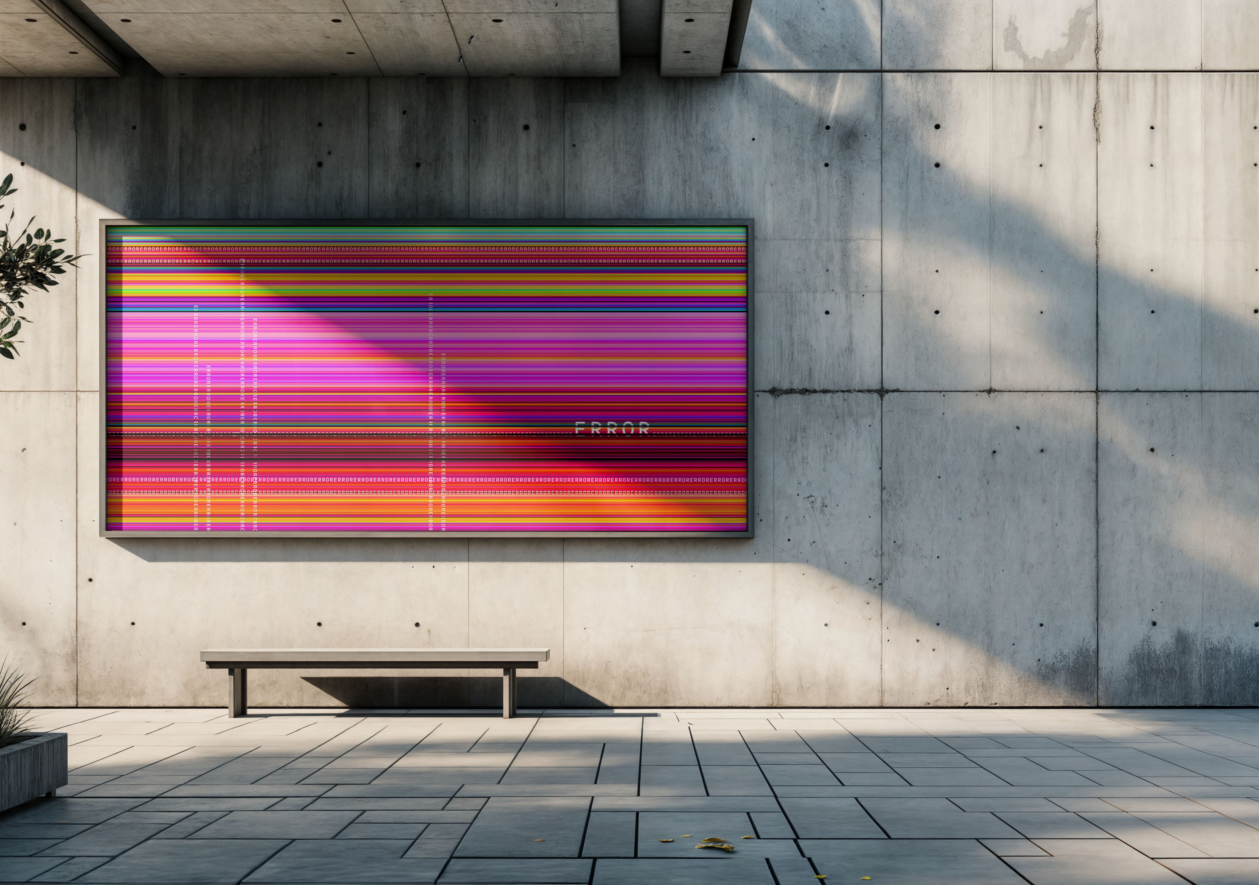 Image of Error Code in Hot Pink - Wallpaper Mural - Quick Ship